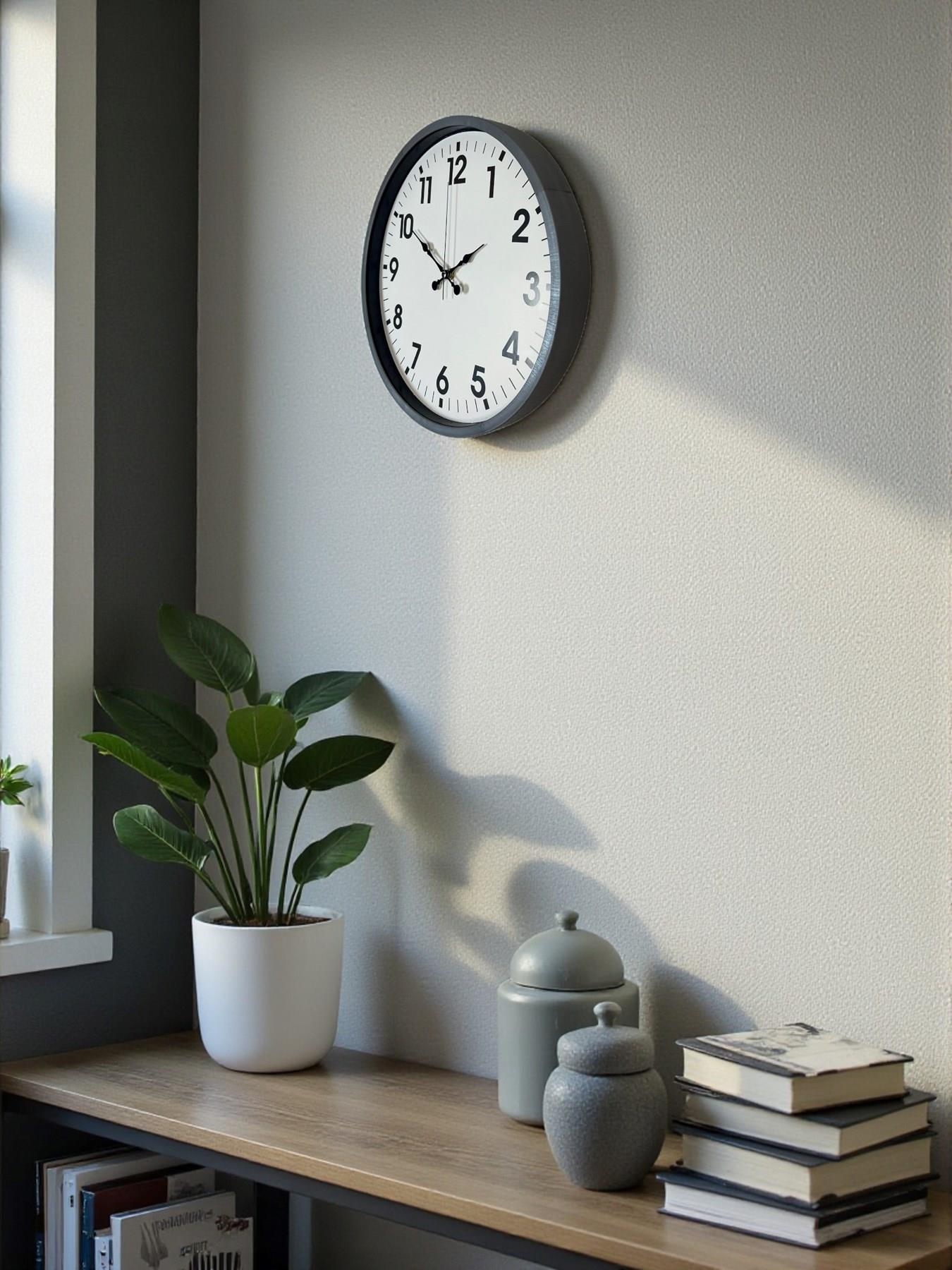Zentime 36 Cm Gri Dekoratif Duvar Saati