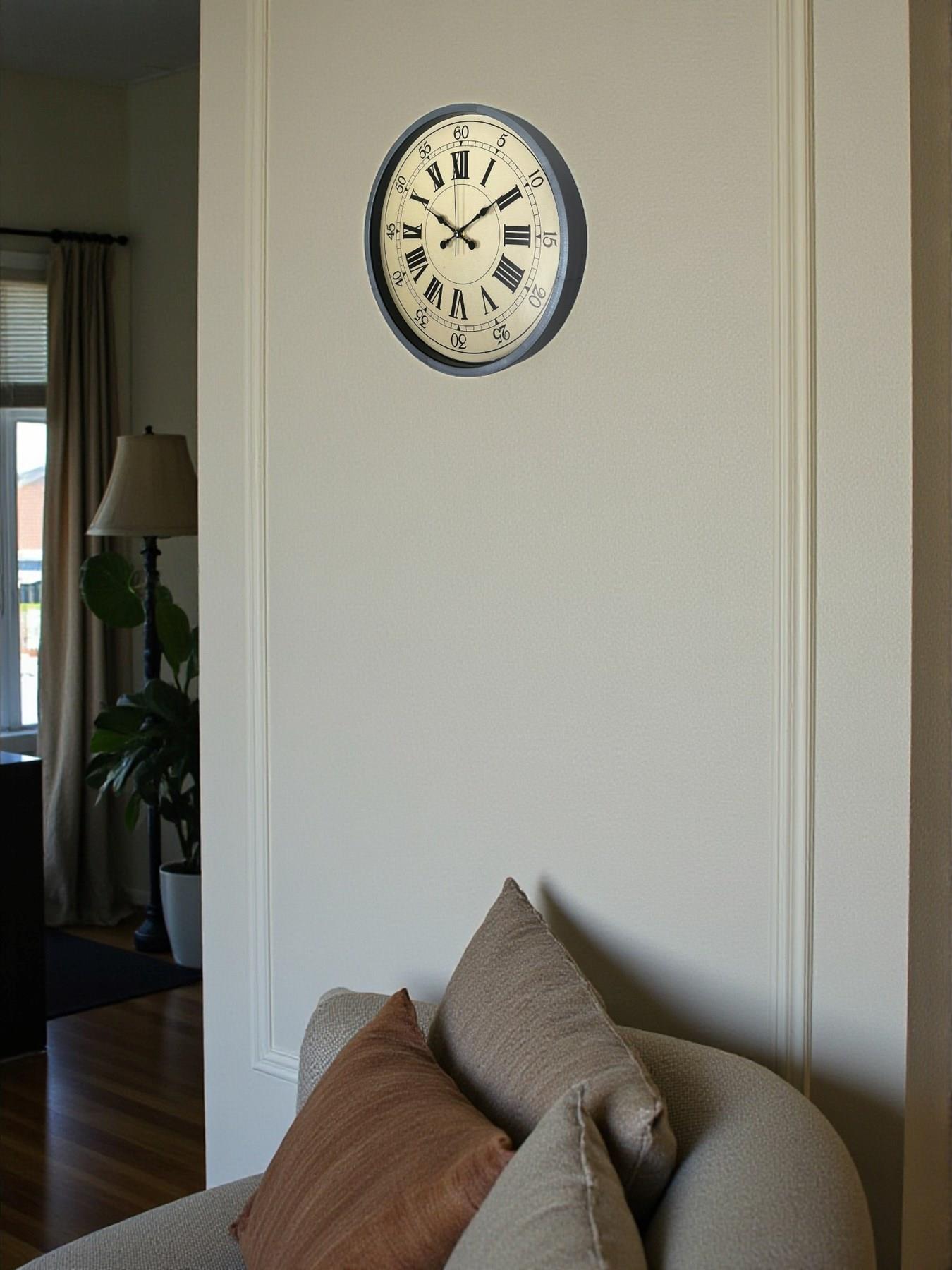 Zentime 36 Cm Gri Dekoratif Duvar Saati