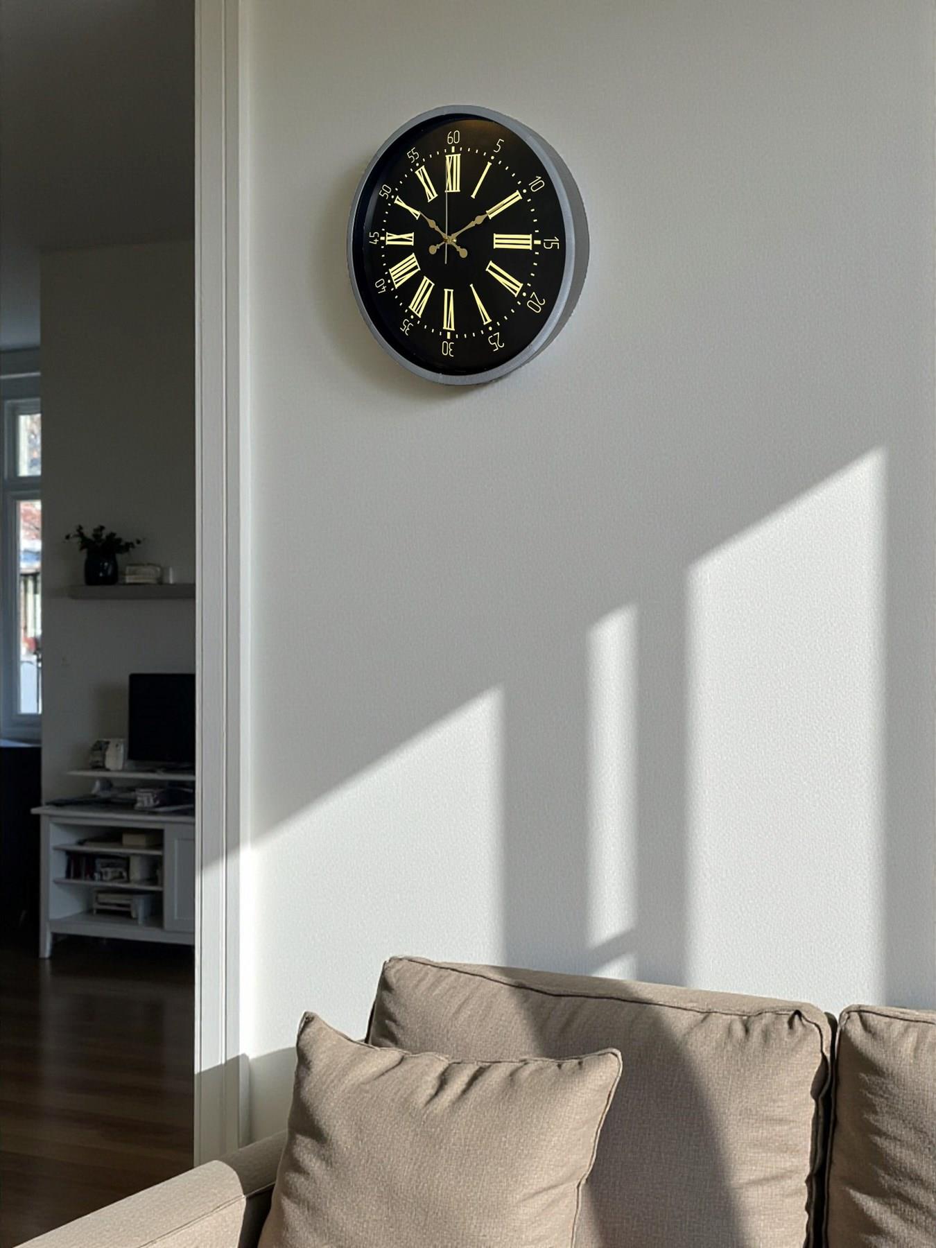 Zentime 36 Cm Gri Dekoratif Duvar Saati