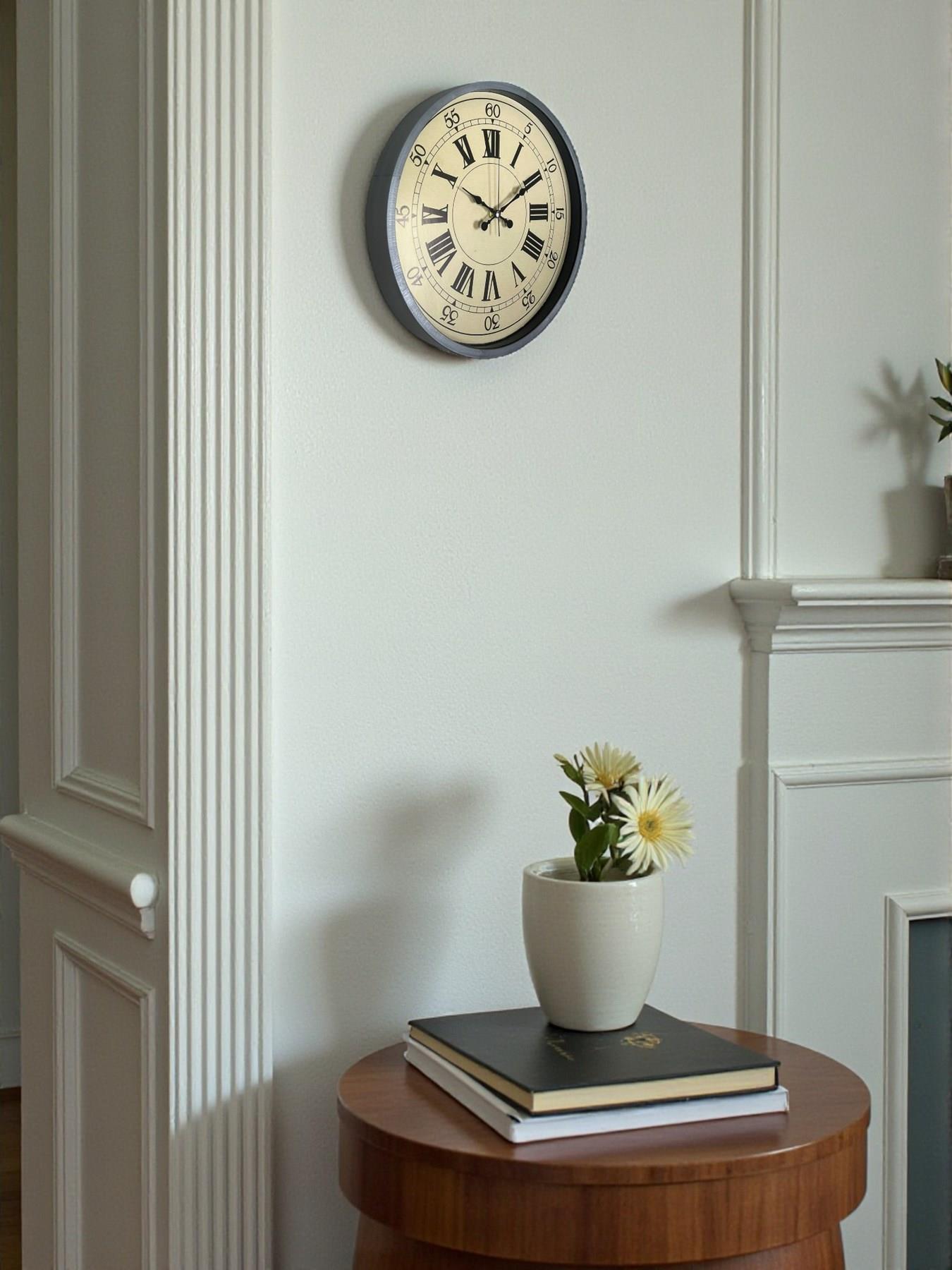 Zentime 36 Cm Gri Dekoratif Duvar Saati
