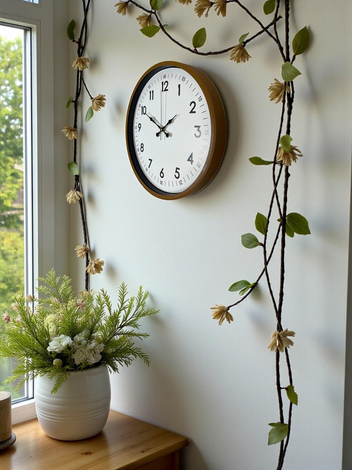 Zentime 36 Cm Kahverengi Dekoratif Duvar Saati