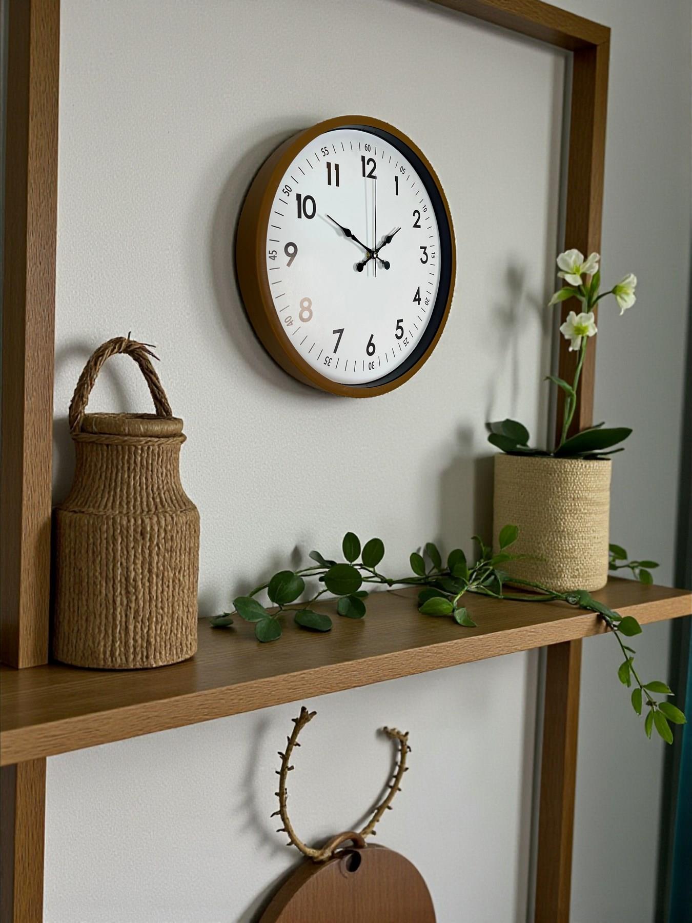 Zentime 36 Cm Kahverengi Dekoratif Duvar Saati