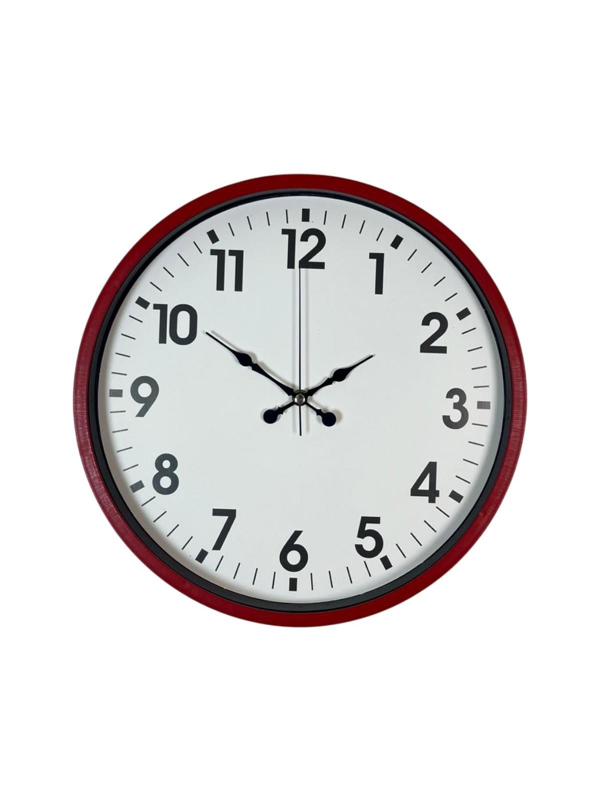 Zentime 36 Cm Kırmızı Dekoratif Duvar Saati