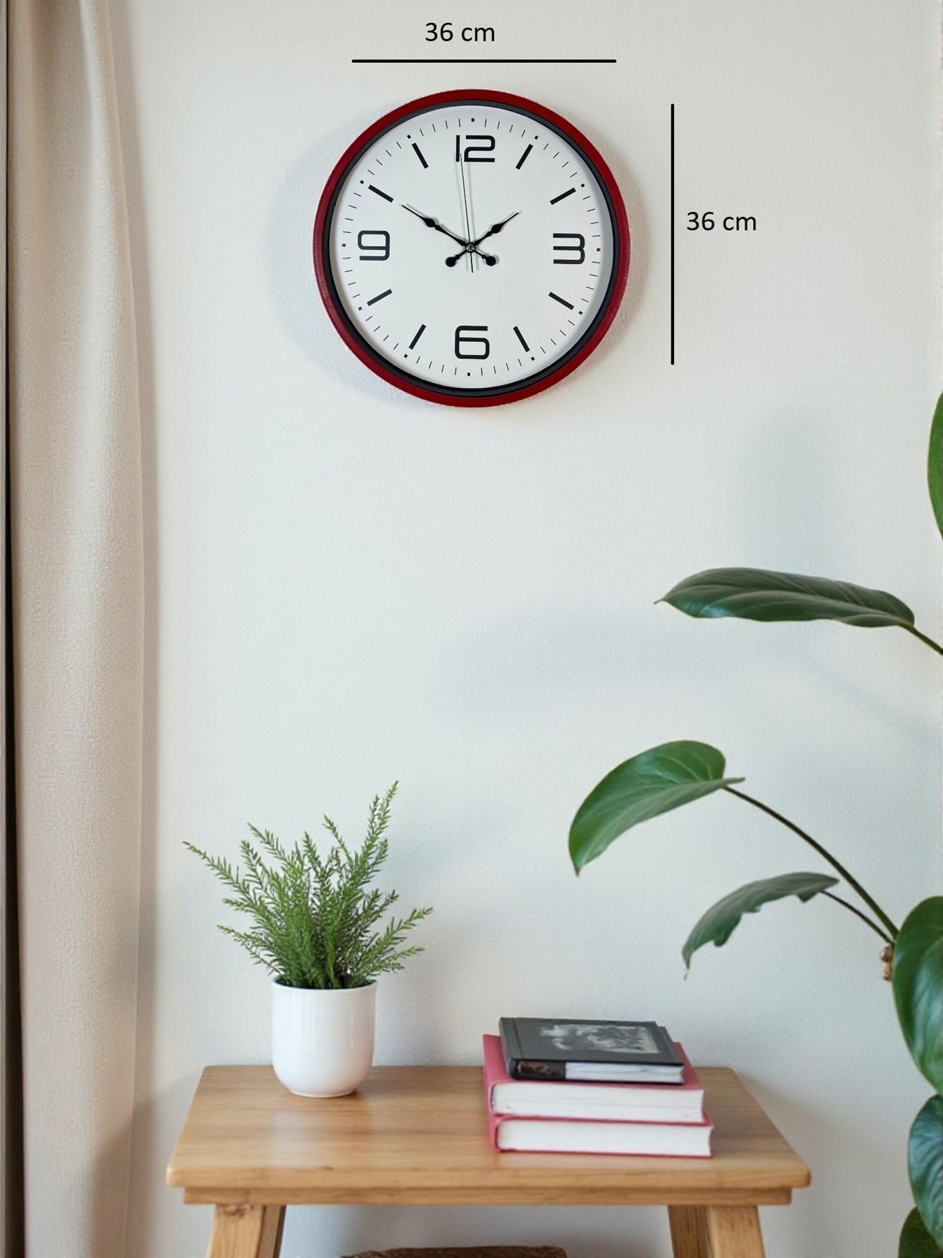 Zentime 36 Cm Kırmızı Dekoratif Duvar Saati