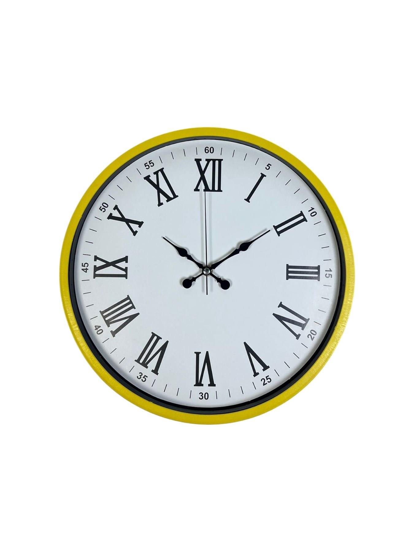 Zentime 36 Cm Sarı Dekoratif Duvar Saati