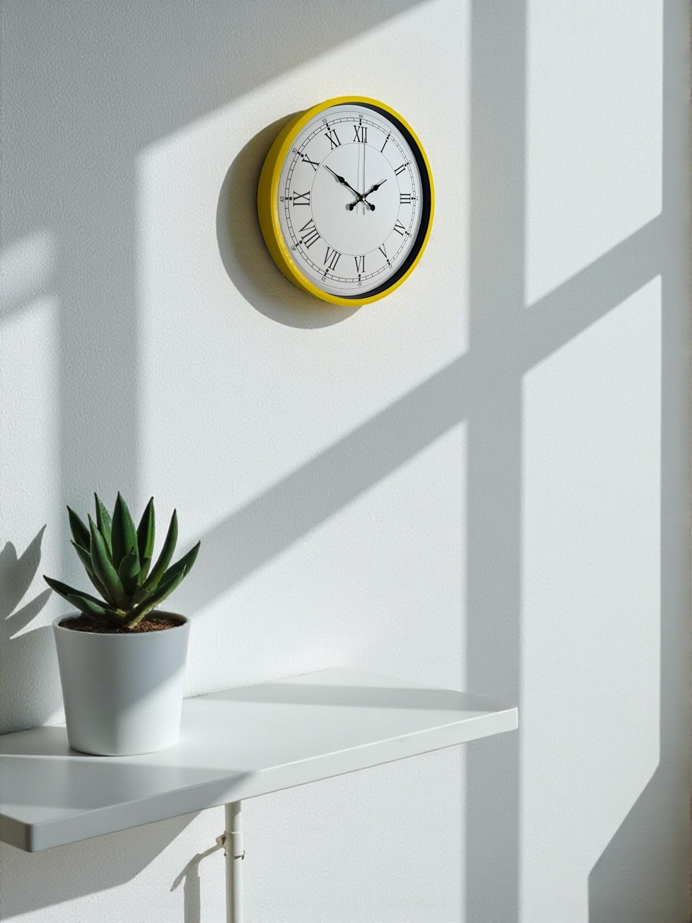 Zentime 36 Cm Sarı Dekoratif Duvar Saati