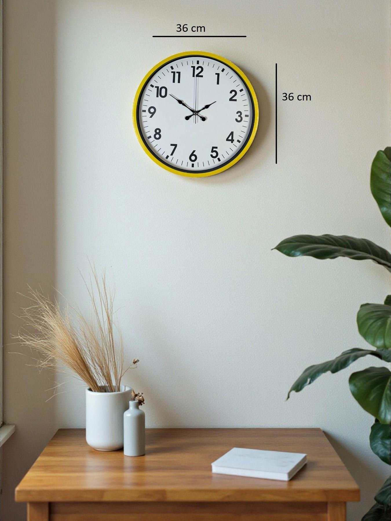 Zentime 36 Cm Sarı Dekoratif Duvar Saati