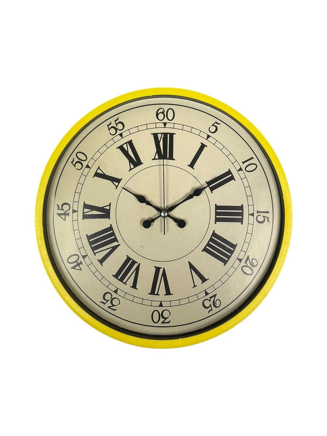 Zentime 36 Cm Sarı Dekoratif Duvar Saati