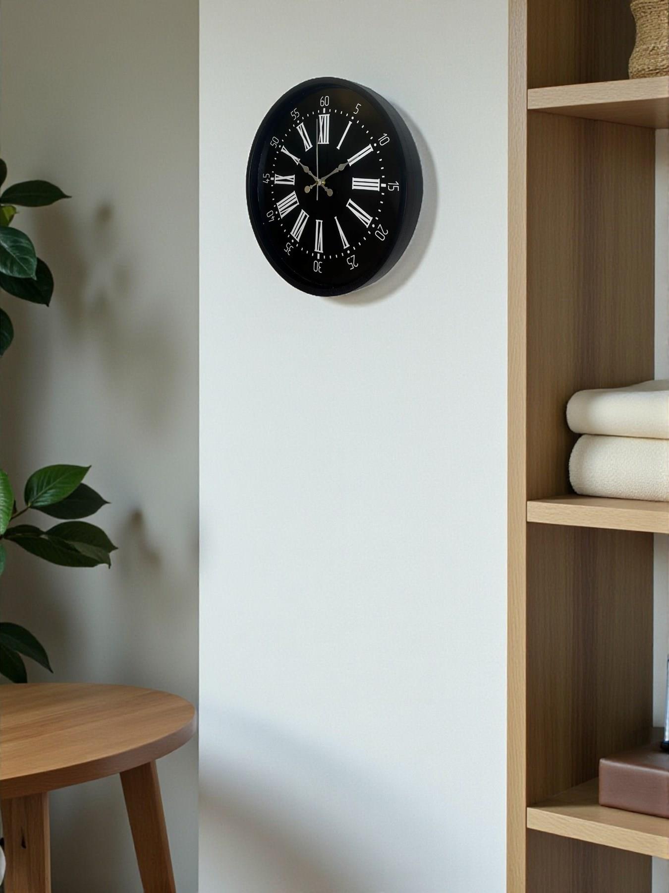 Zentime 36 Cm Siyah Dekoratif Duvar Saati