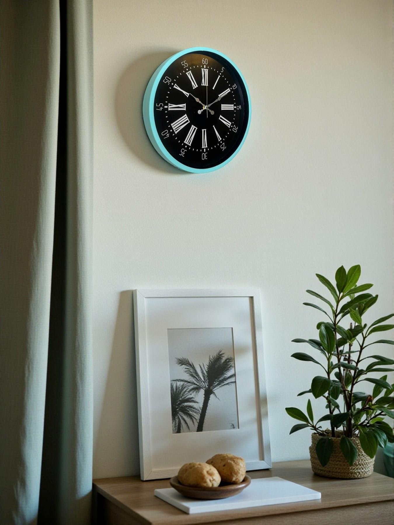 Zentime 36 Cm Turkuaz Dekoratif Duvar Saati