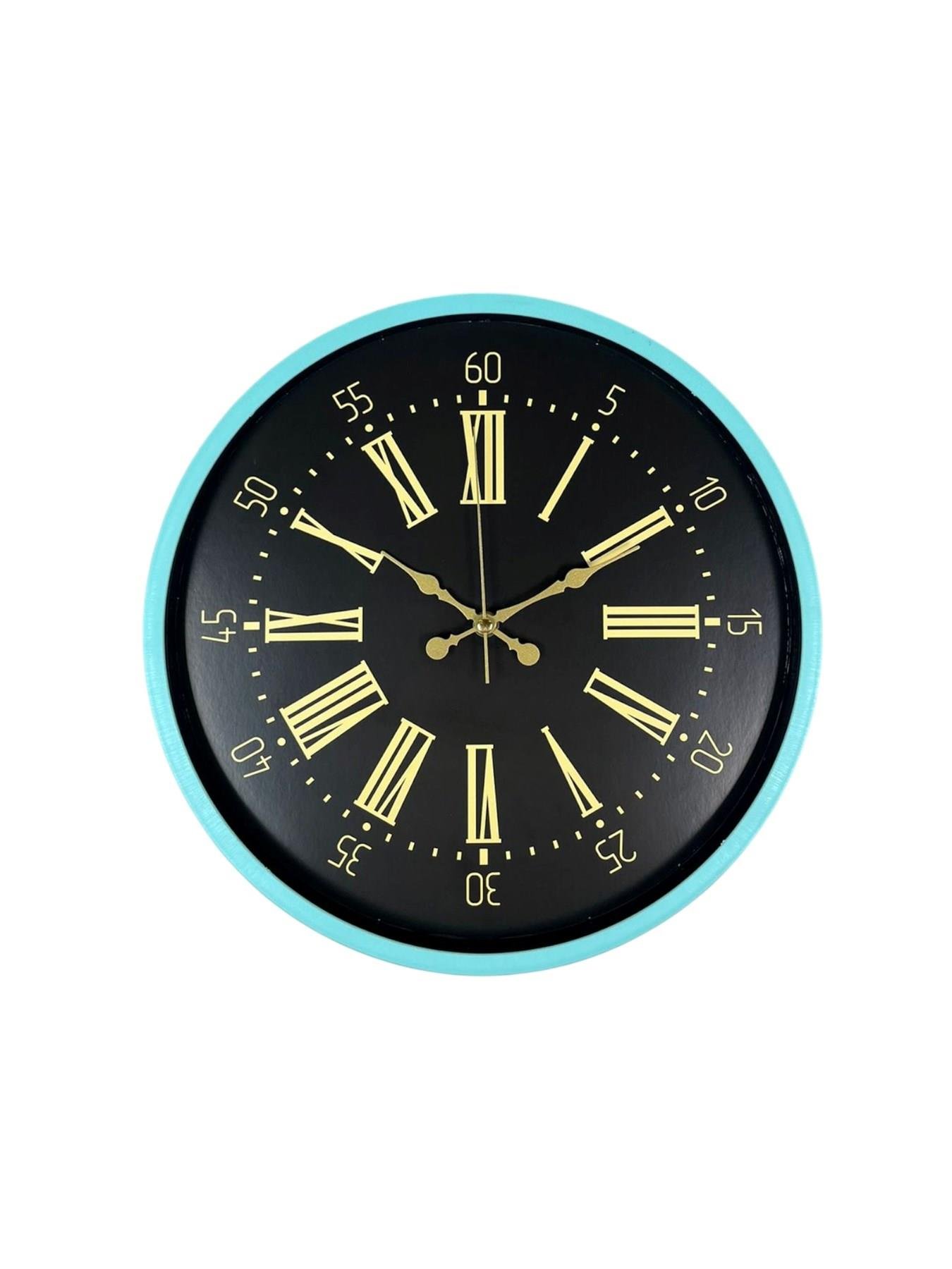 Zentime 36 Cm Turkuaz Dekoratif Duvar Saati