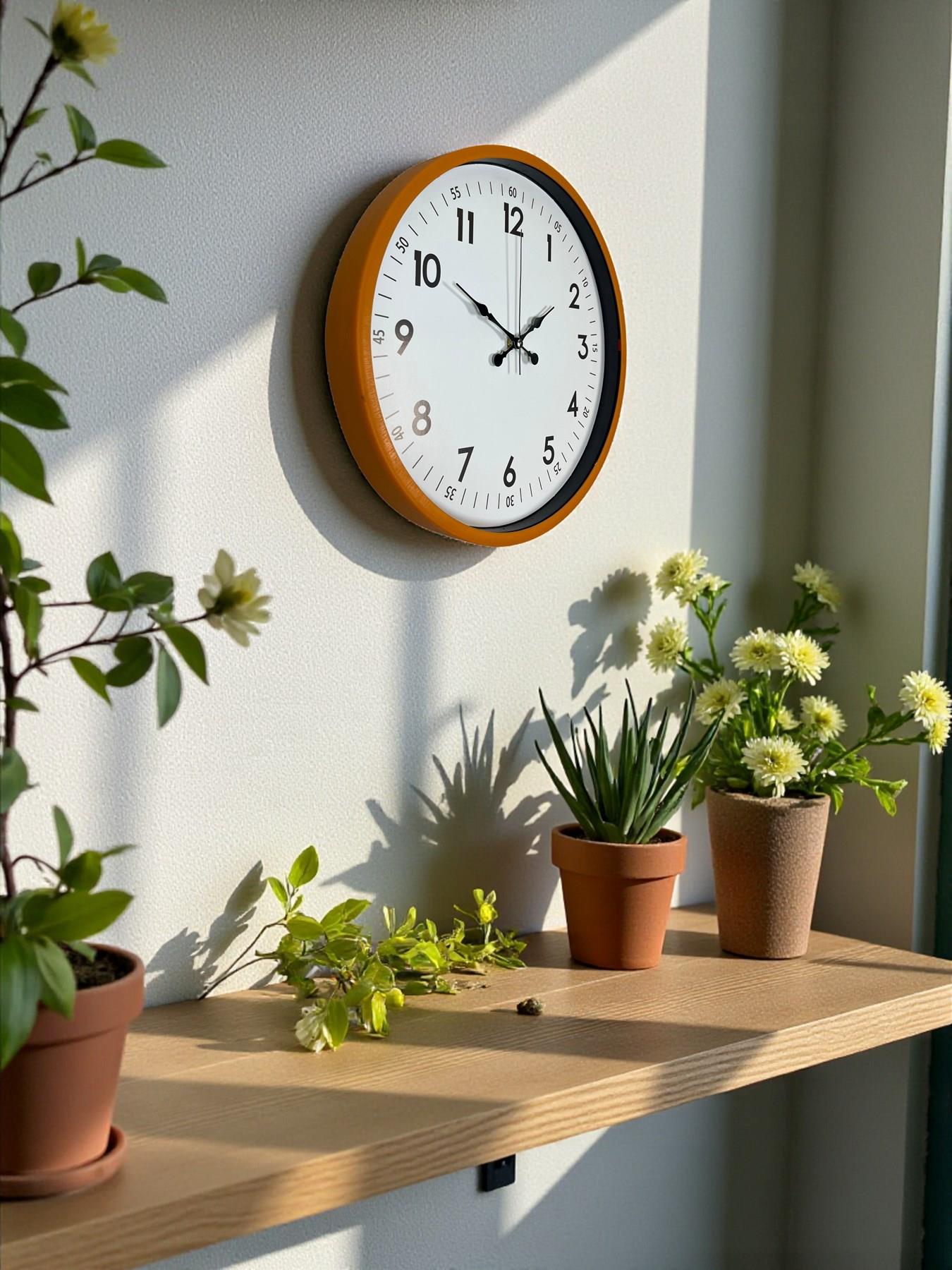 Zentime 36 Cm Turuncu Dekoratif Duvar Saati