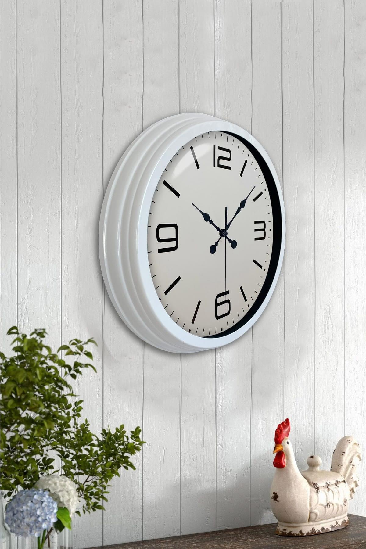 Zentime 40 Cm Beyaz Klasik Duvar Saati