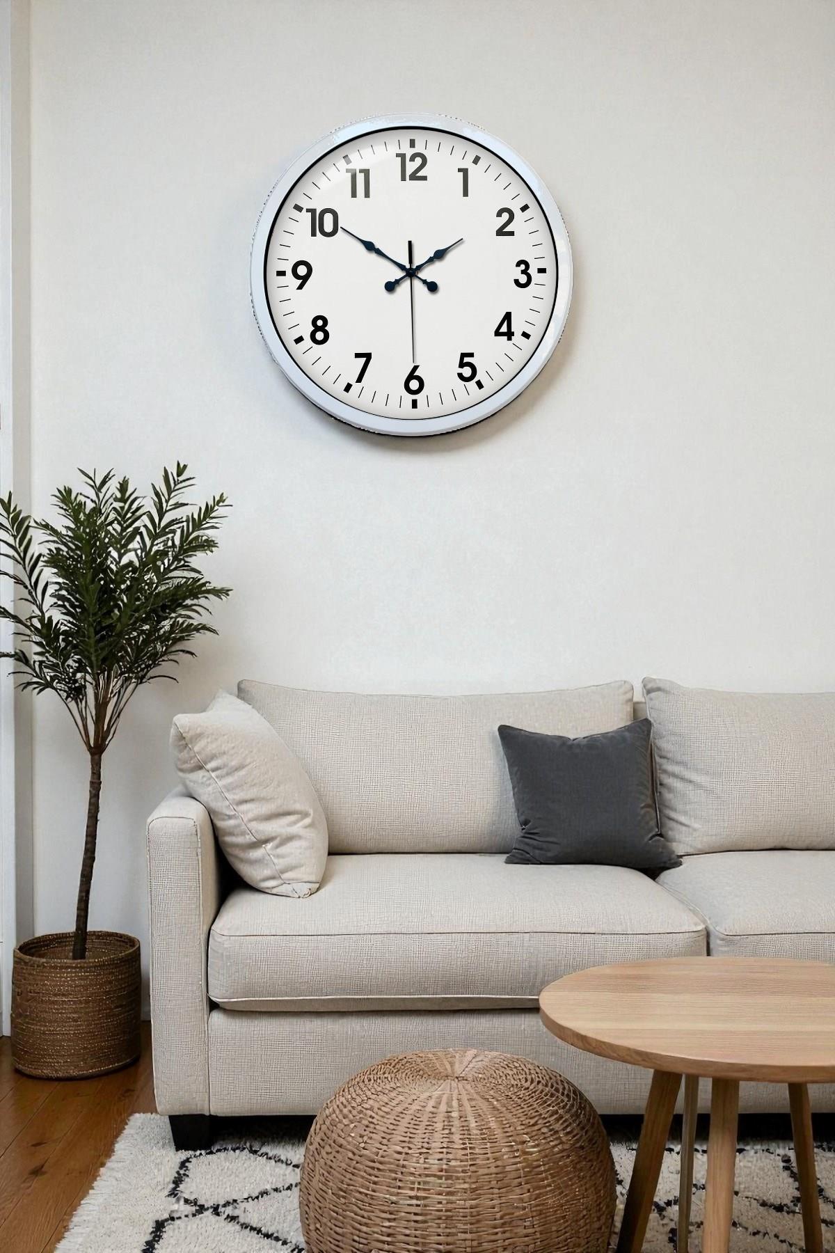 Zentime 40 Cm Beyaz Klasik Duvar Saati