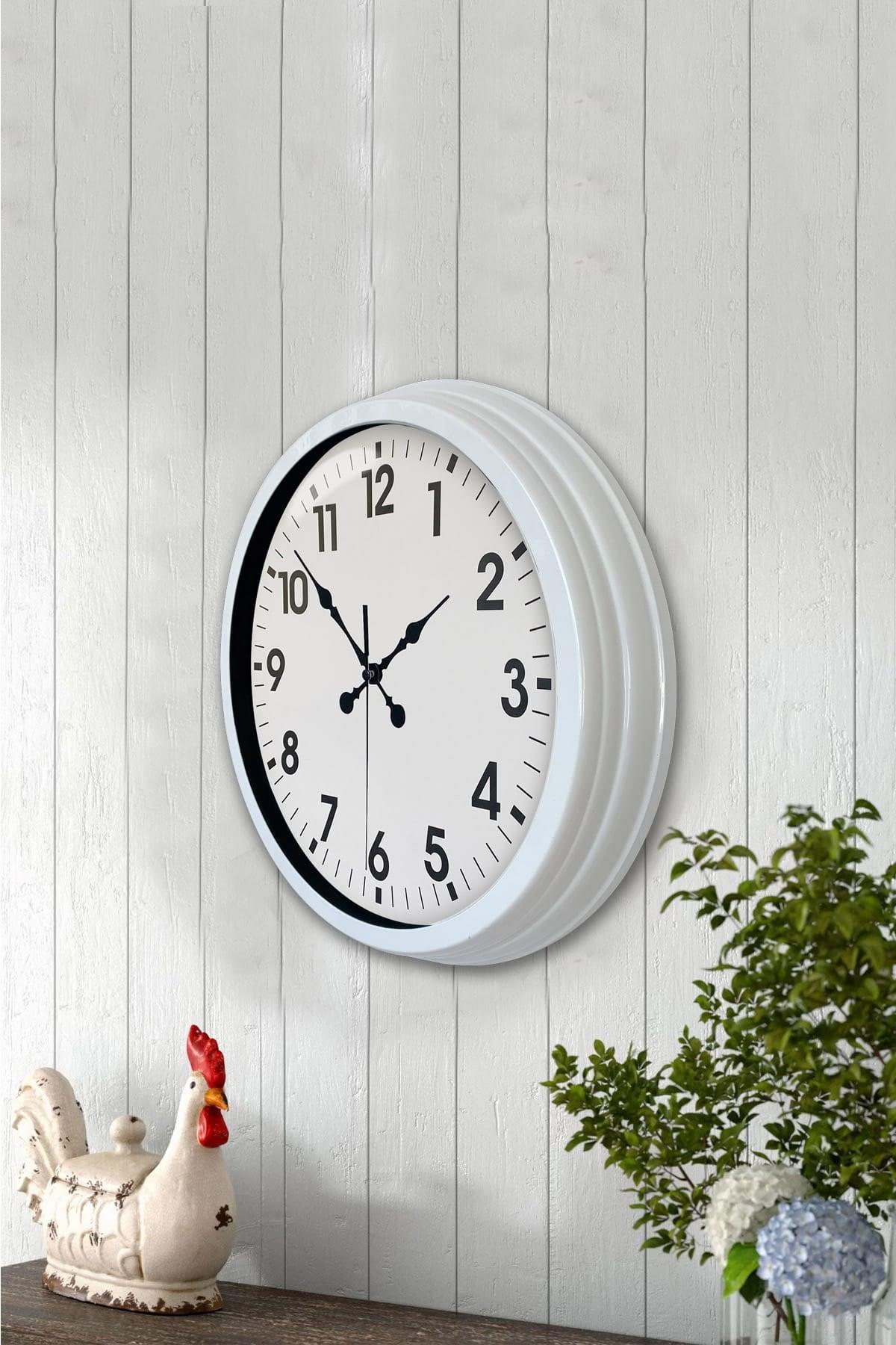 Zentime 40 Cm Beyaz Klasik Duvar Saati