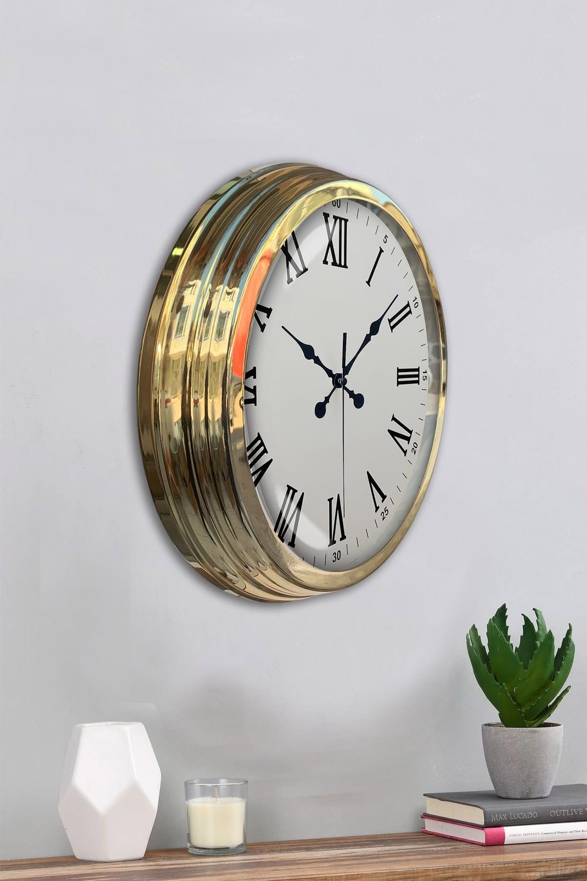 Zentime 40 Cm Gold Lüks Duvar Saati