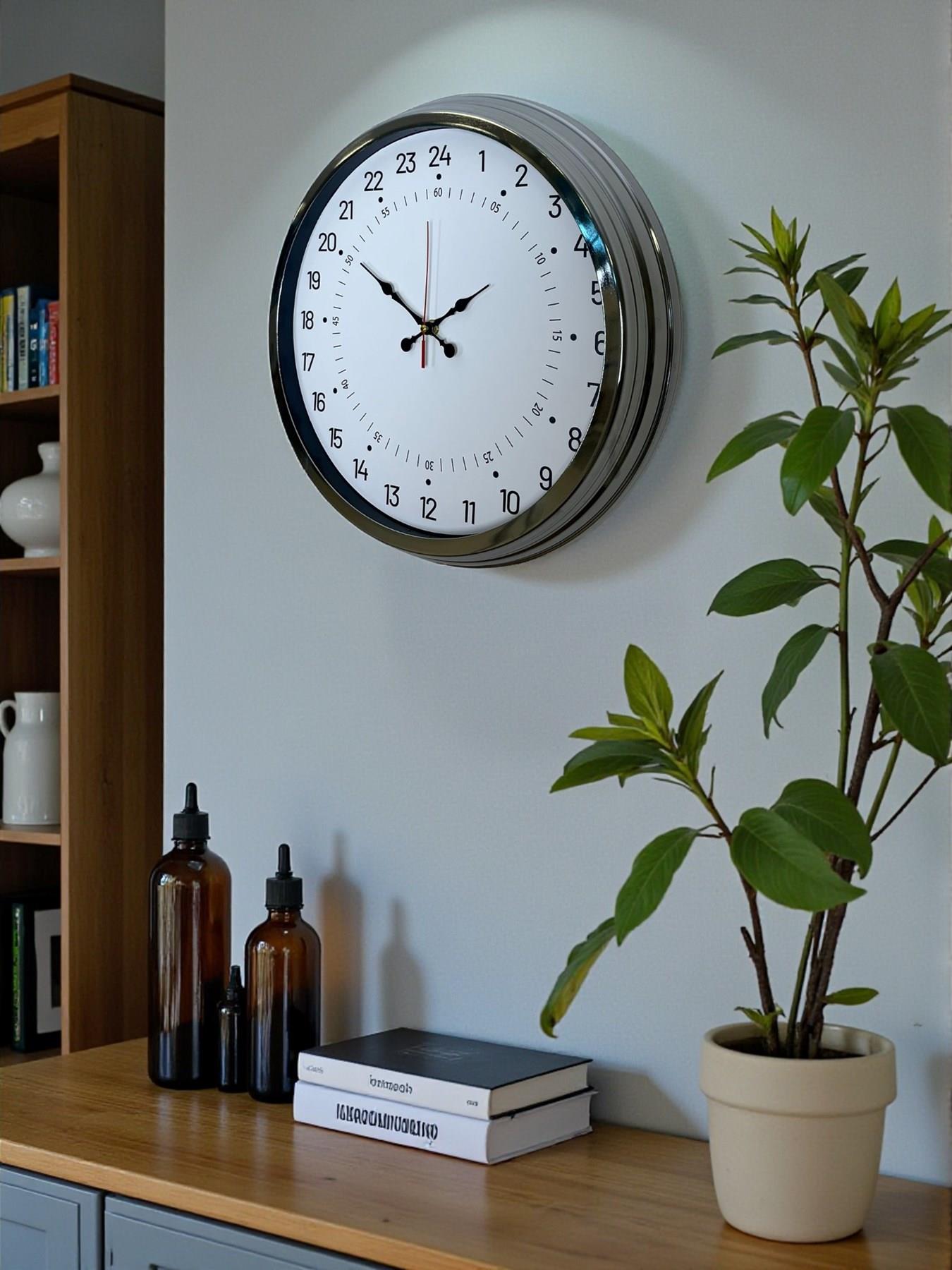 Zentime 40 Cm Krom Şık Duvar Saati