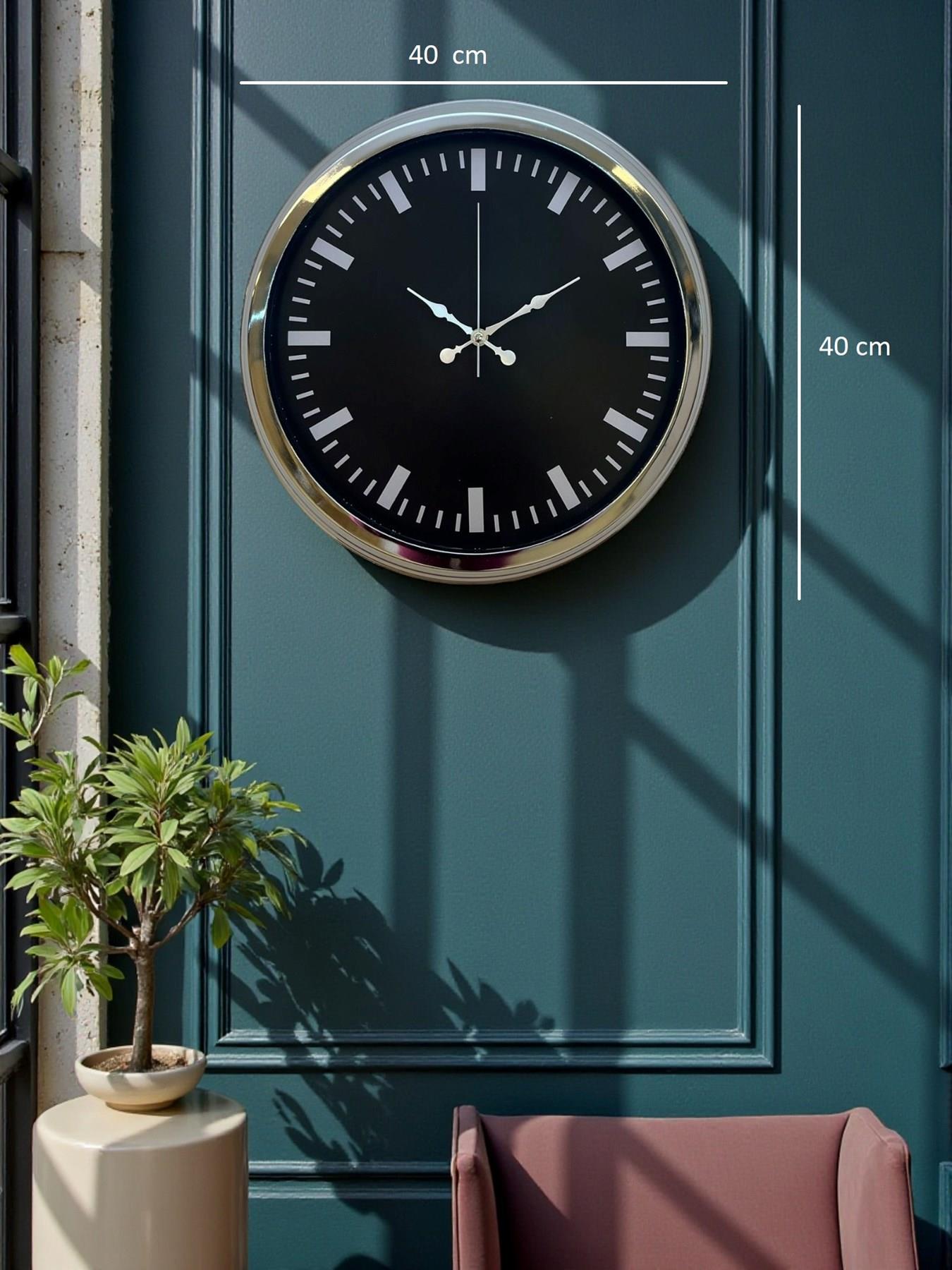 Zentime 40 Cm Krom Şık Duvar Saati