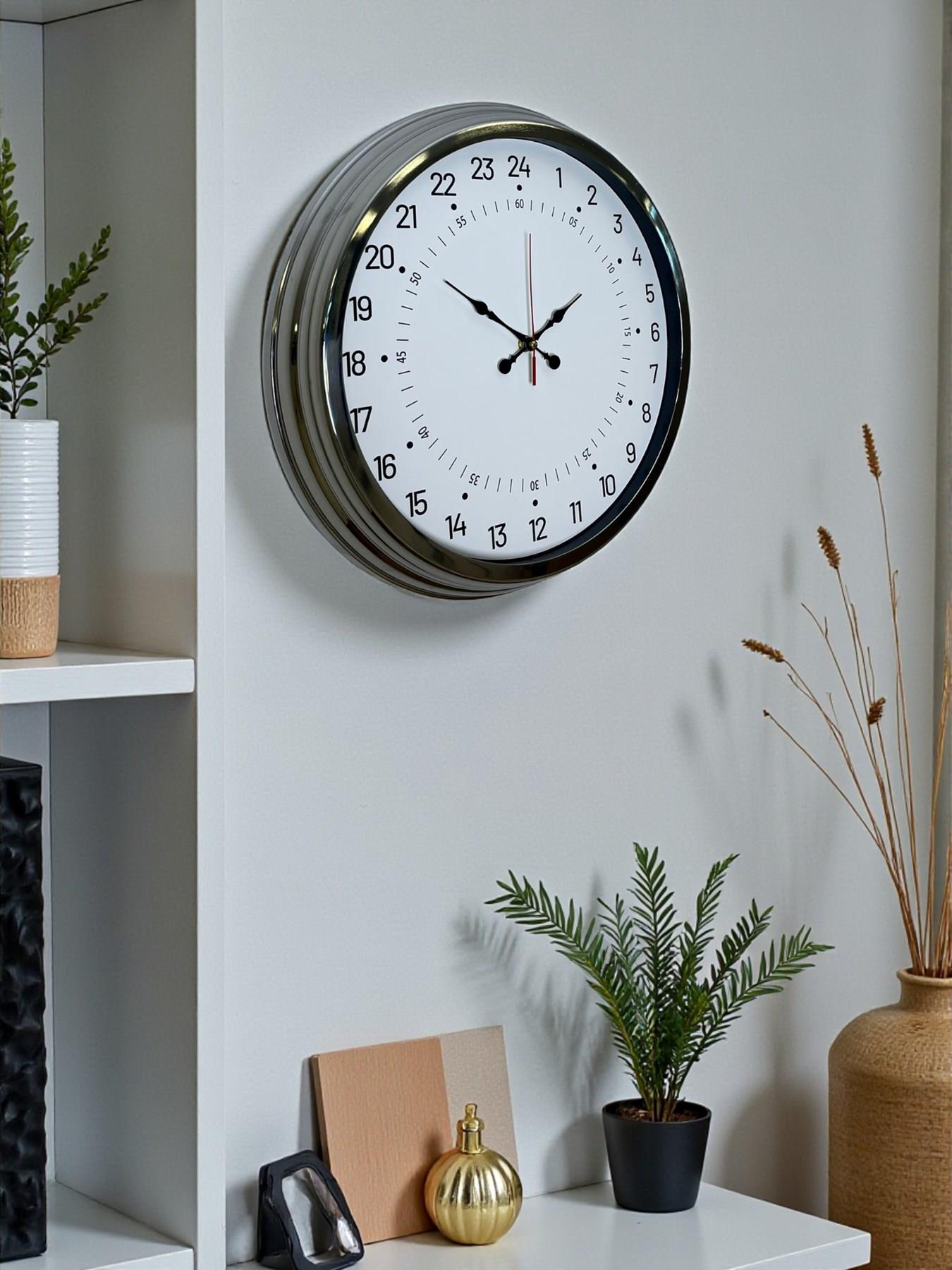 Zentime 40 Cm Krom Şık Duvar Saati