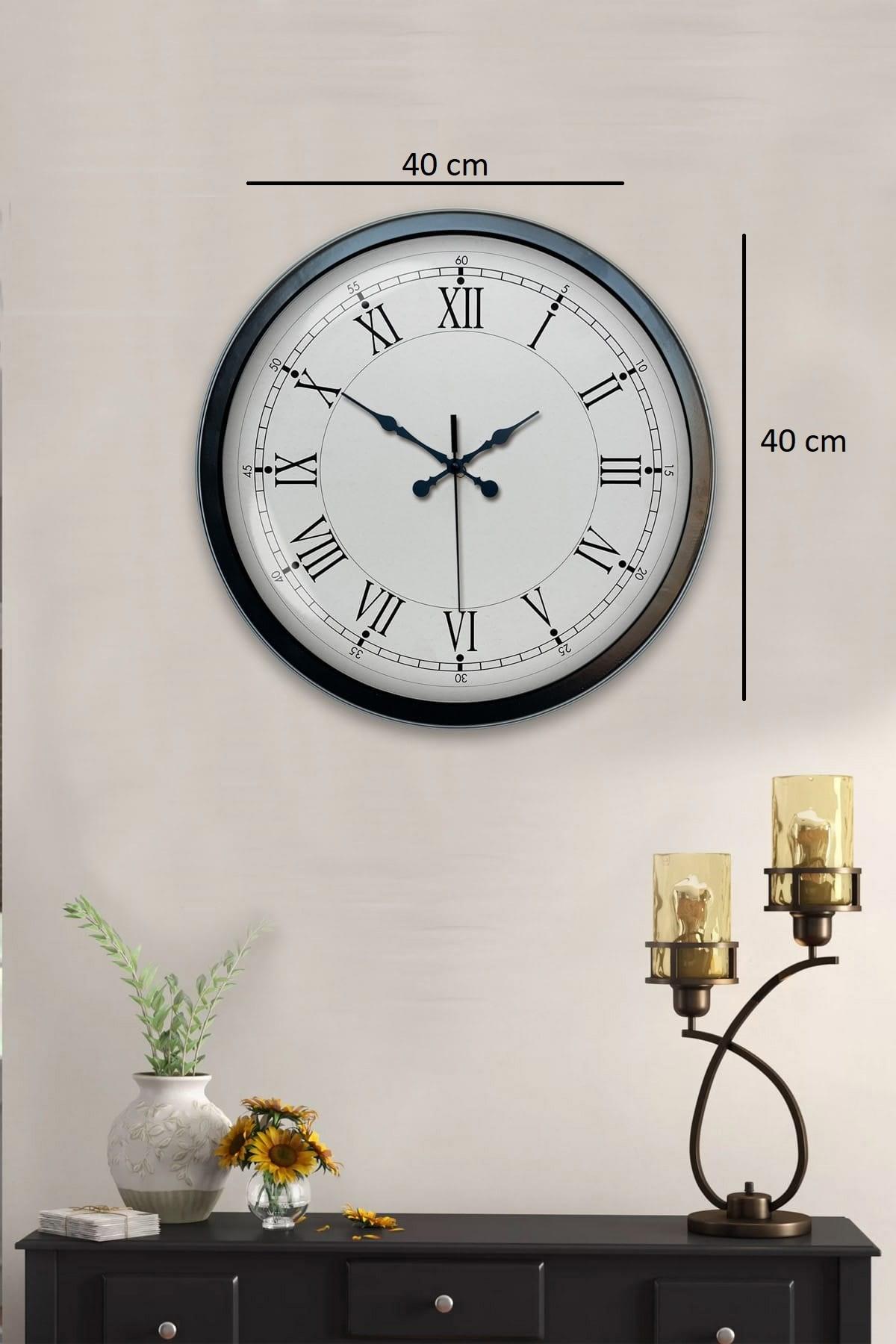 Zentime 40 Cm Siyah Şık Duvar Saati