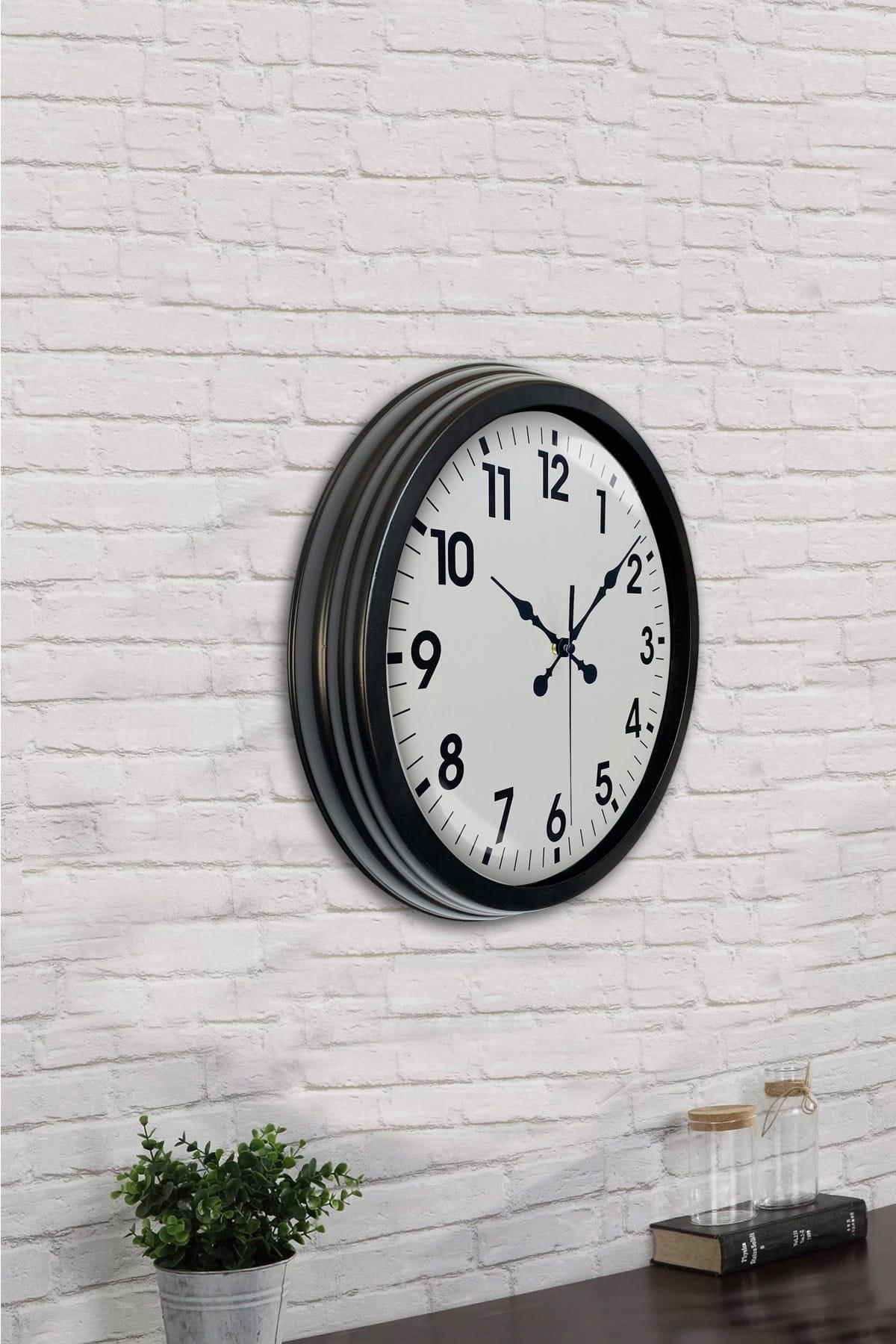 Zentime 40 Cm Siyah Şık Duvar Saati