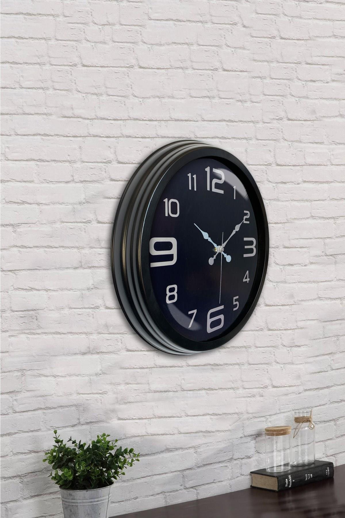 Zentime 40 Cm Siyah Şık Duvar Saati