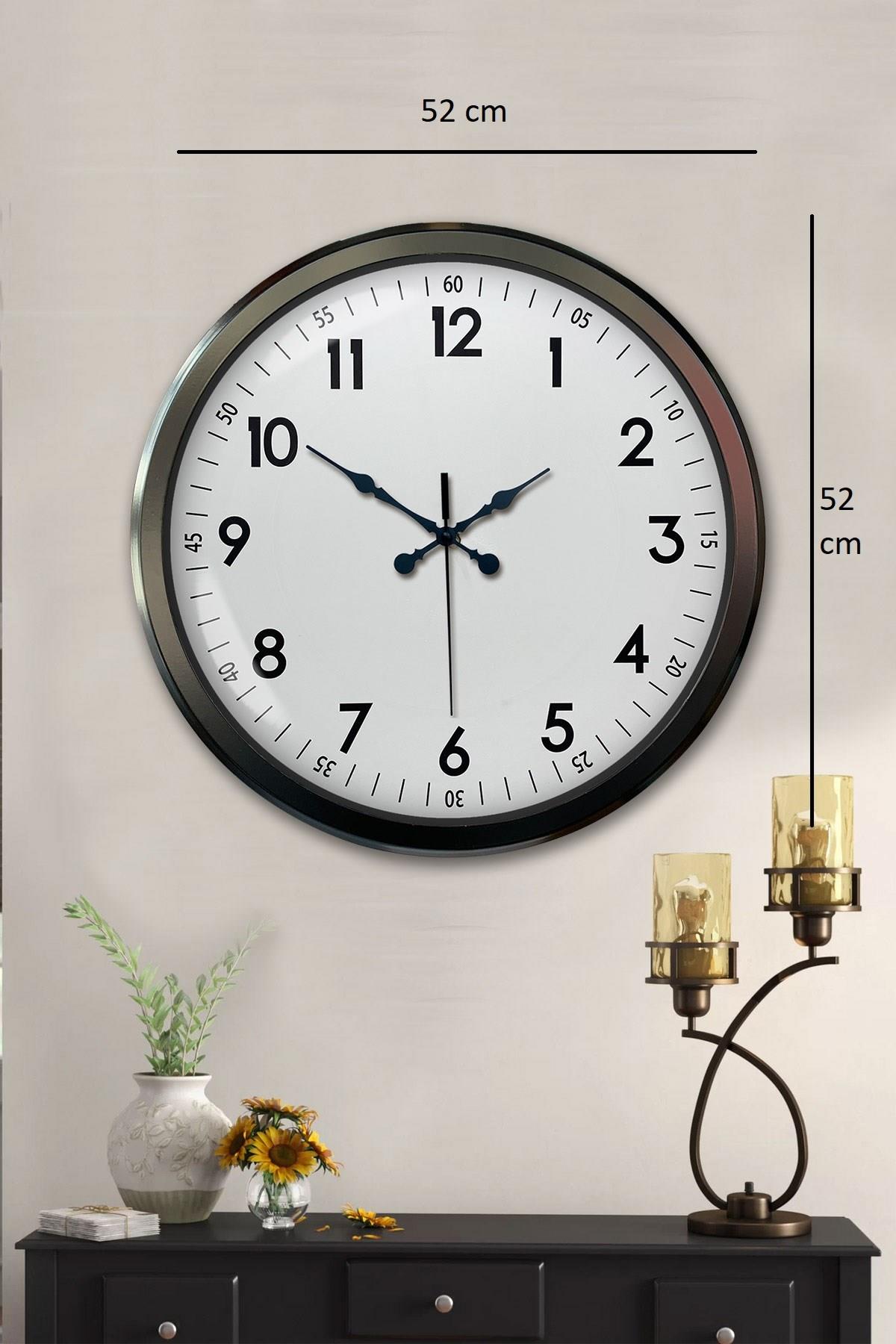 Zentime 52 Cm Siyah Modern Duvar Saati