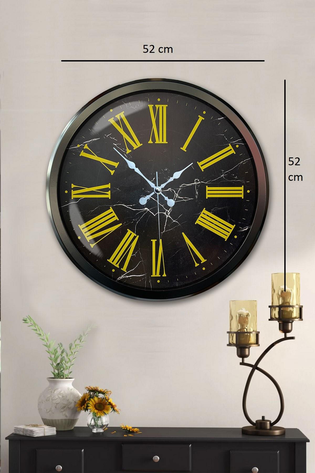 Zentime 52 Cm Siyah Modern Duvar Saati