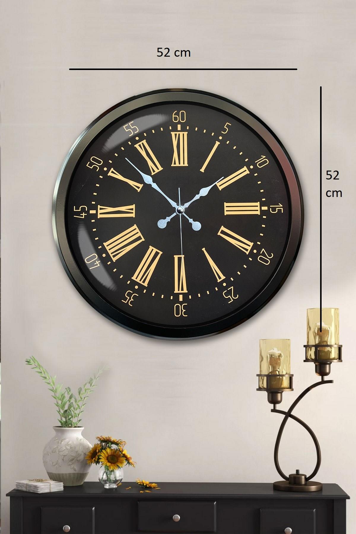 Zentime 52 Cm Siyah Modern Duvar Saati