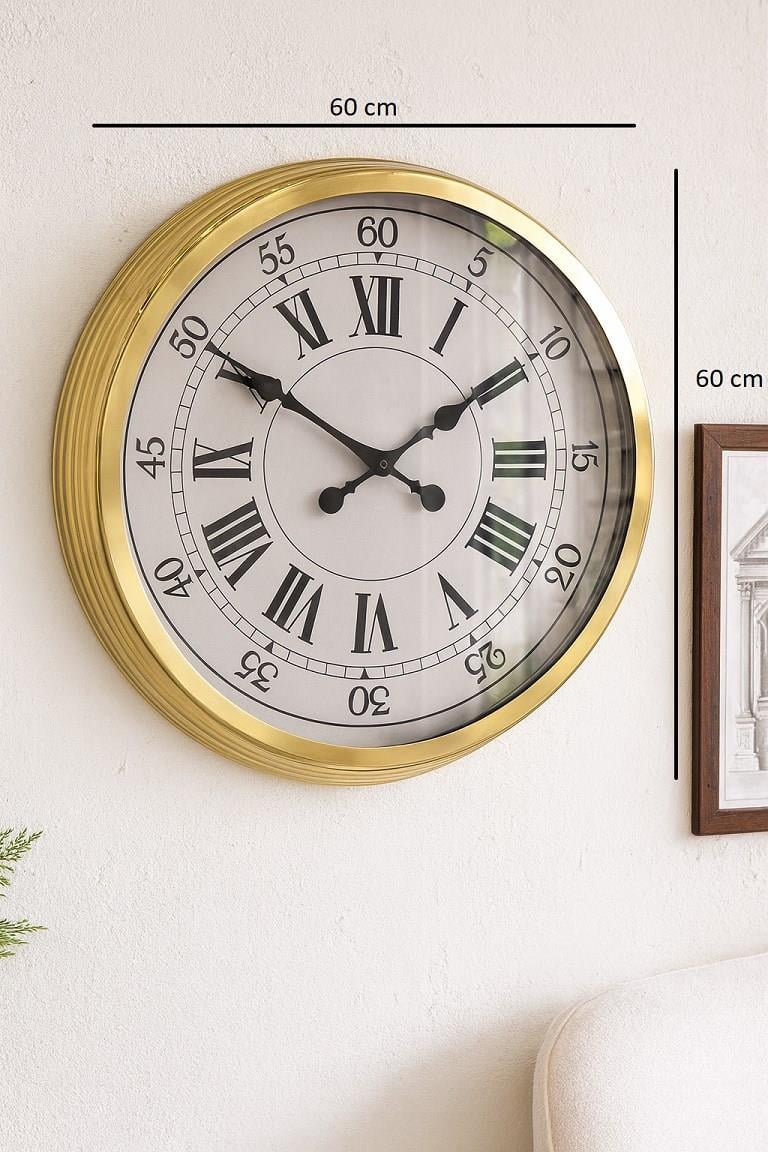 Zentime 60 Cm Gold Lüks Duvar Saati