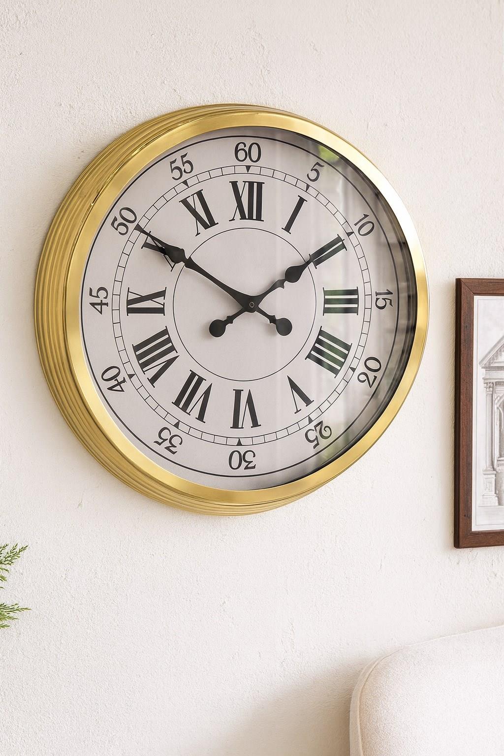 Zentime 60 Cm Gold Lüks Duvar Saati