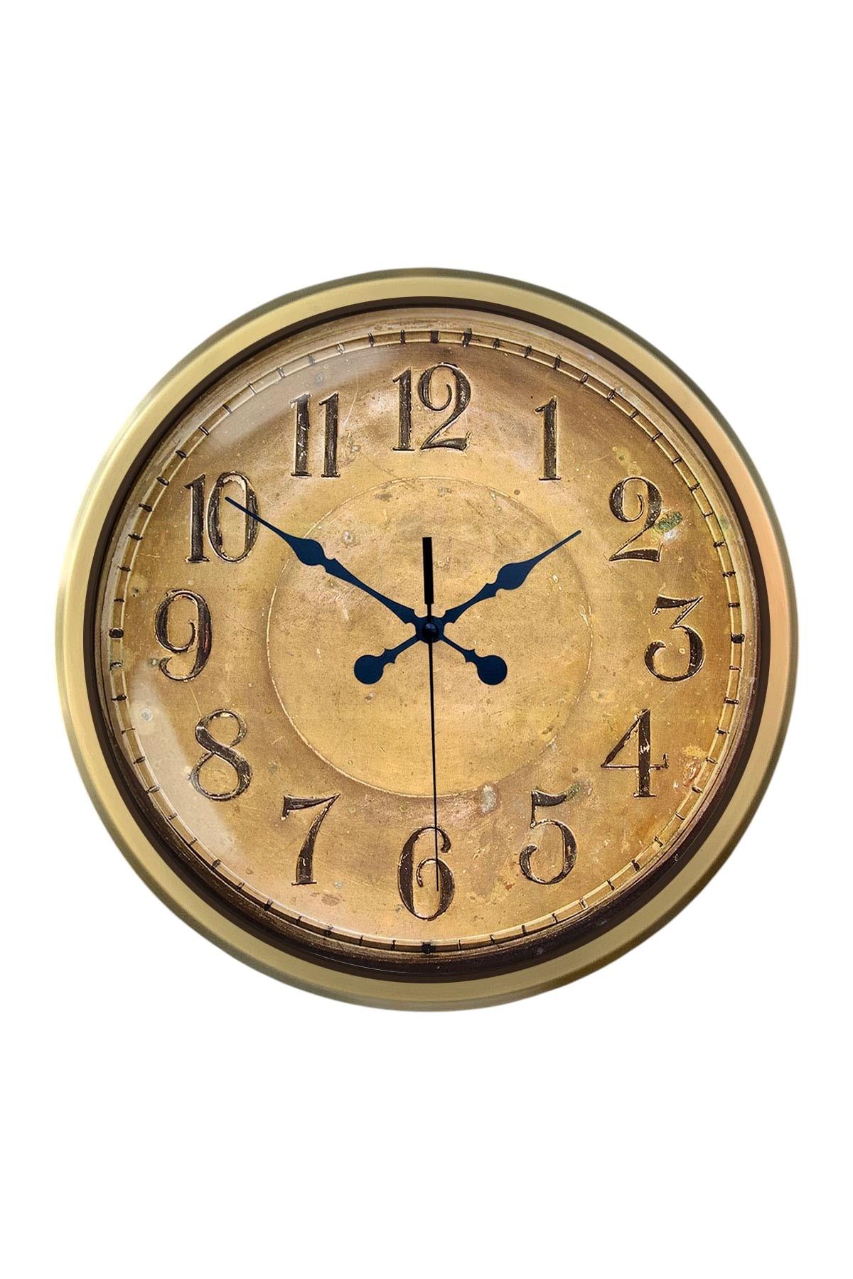 Zentime Bronz Nostalji 52 Cm Metal Eskitme Duvar Saati