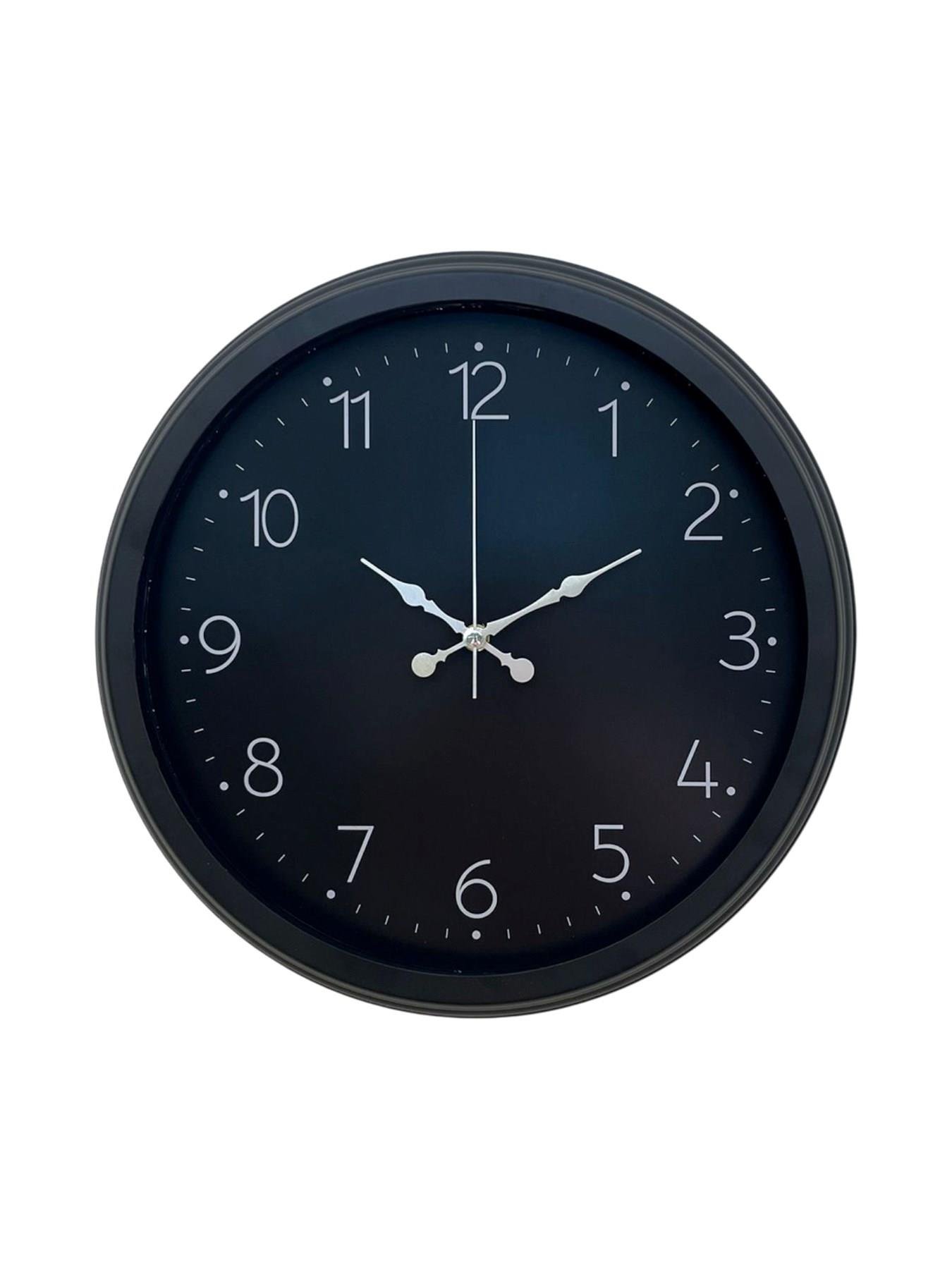 Zentime Classic Black Zarif 40 cm Metal Duvar Saati