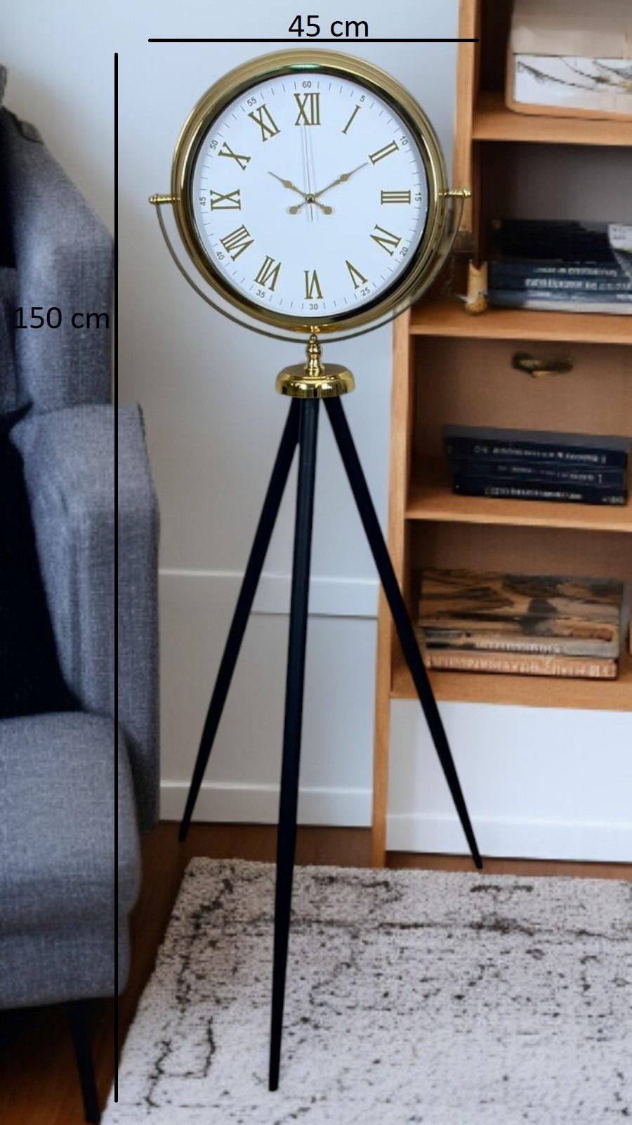 Zentime Gold Göz Alıcı Tripod Ayaklı Duvar Saati