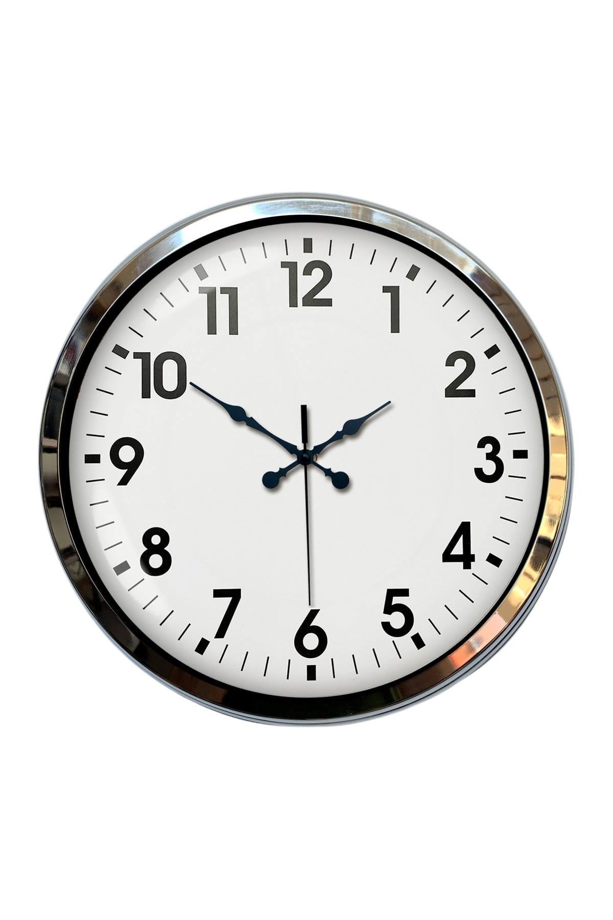 Zentime Krom Elegance 40 Cm Metal Standart Duvar Saati