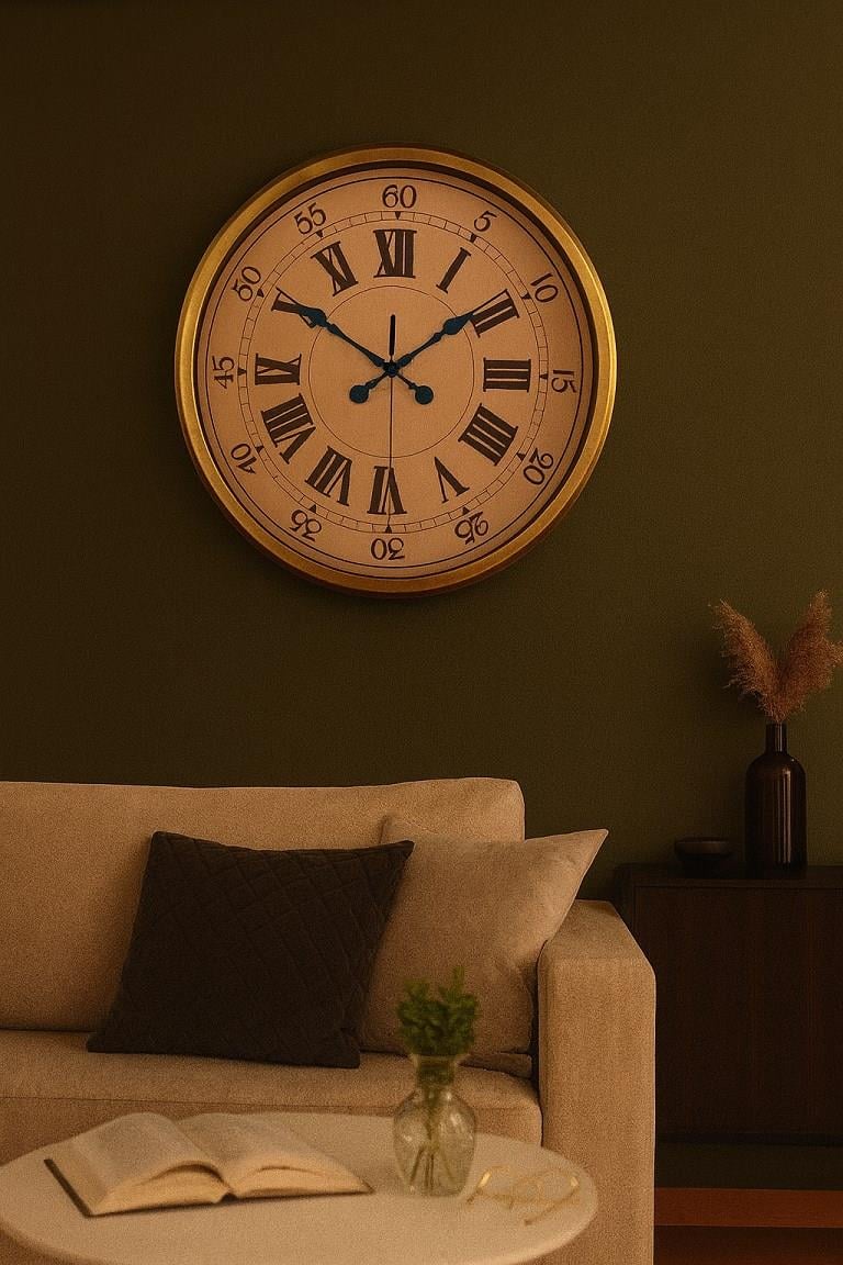 Zentime Nostalji Vintage 52 Cm Metal Duvar Saati