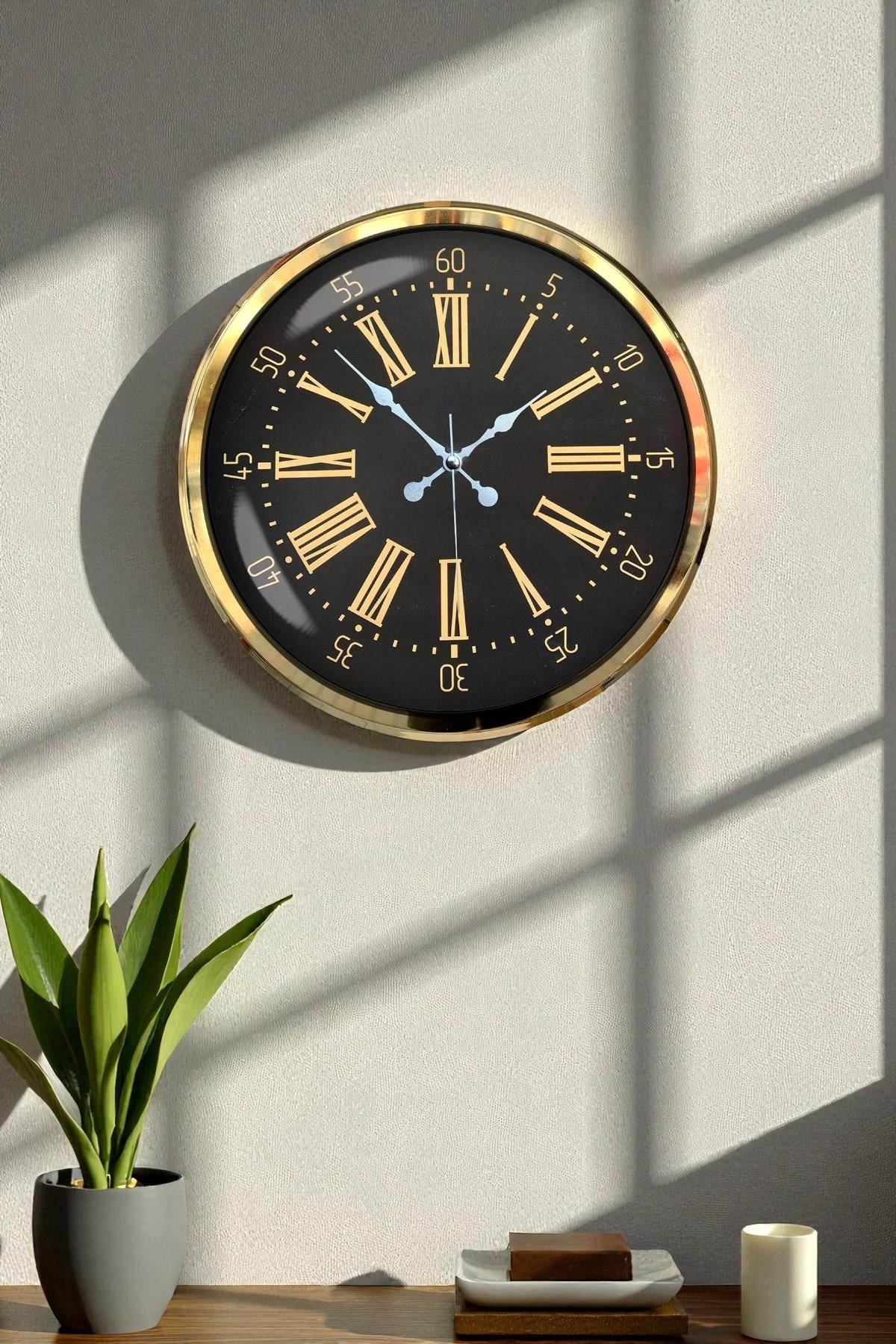 Zentime Prime Aurea Gold 52 Cm Metal Duvar Saati