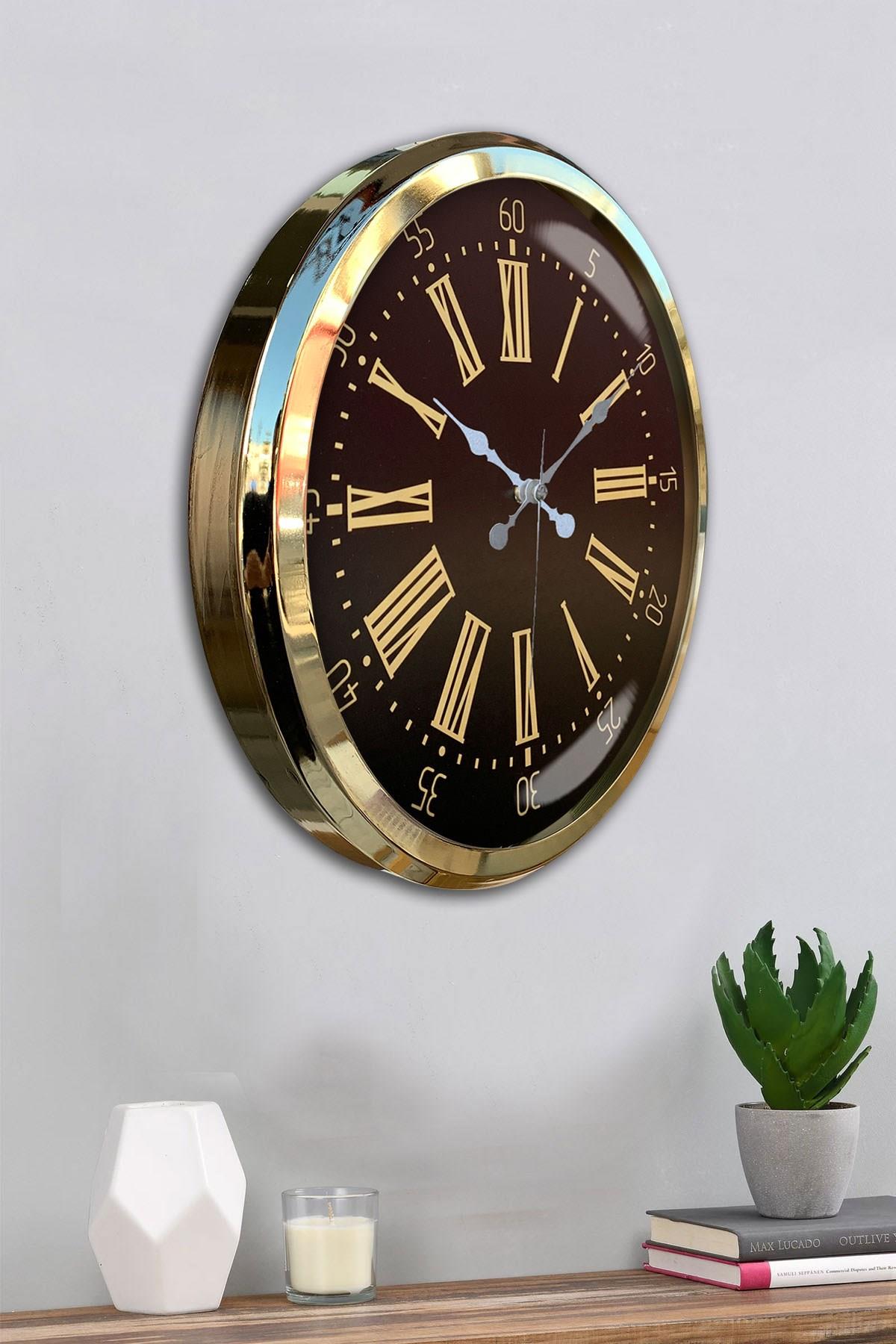 Zentime Prime Aurea Gold 52 Cm Metal Duvar Saati