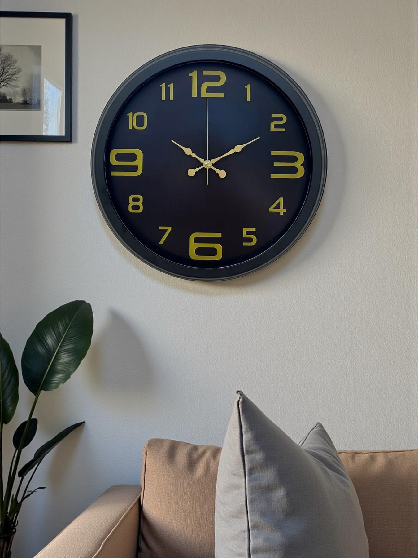 Zentime Prime Black 40 cm Metal Modern Tasarım Duvar Saati