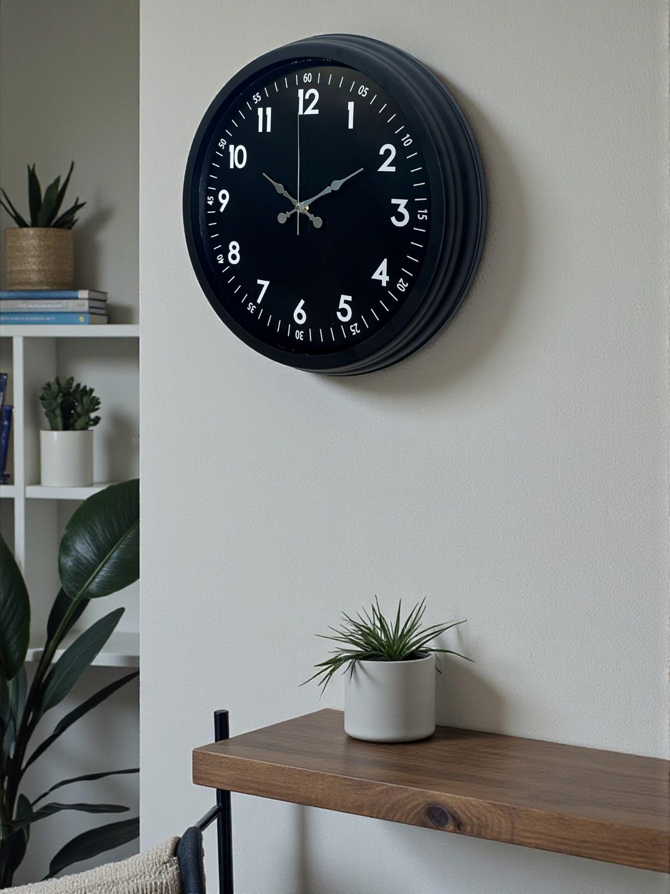 Zentime Pure Dark Black 40 Cm Metal Duvar Saati