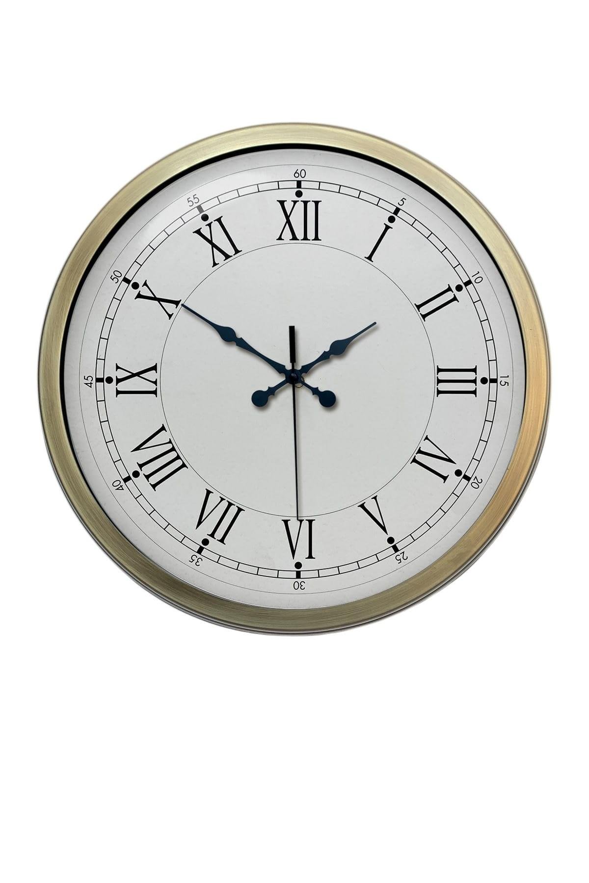 Zentime Retro Modern Roma Rakamlı 40 Cm Metal Duvar Saati