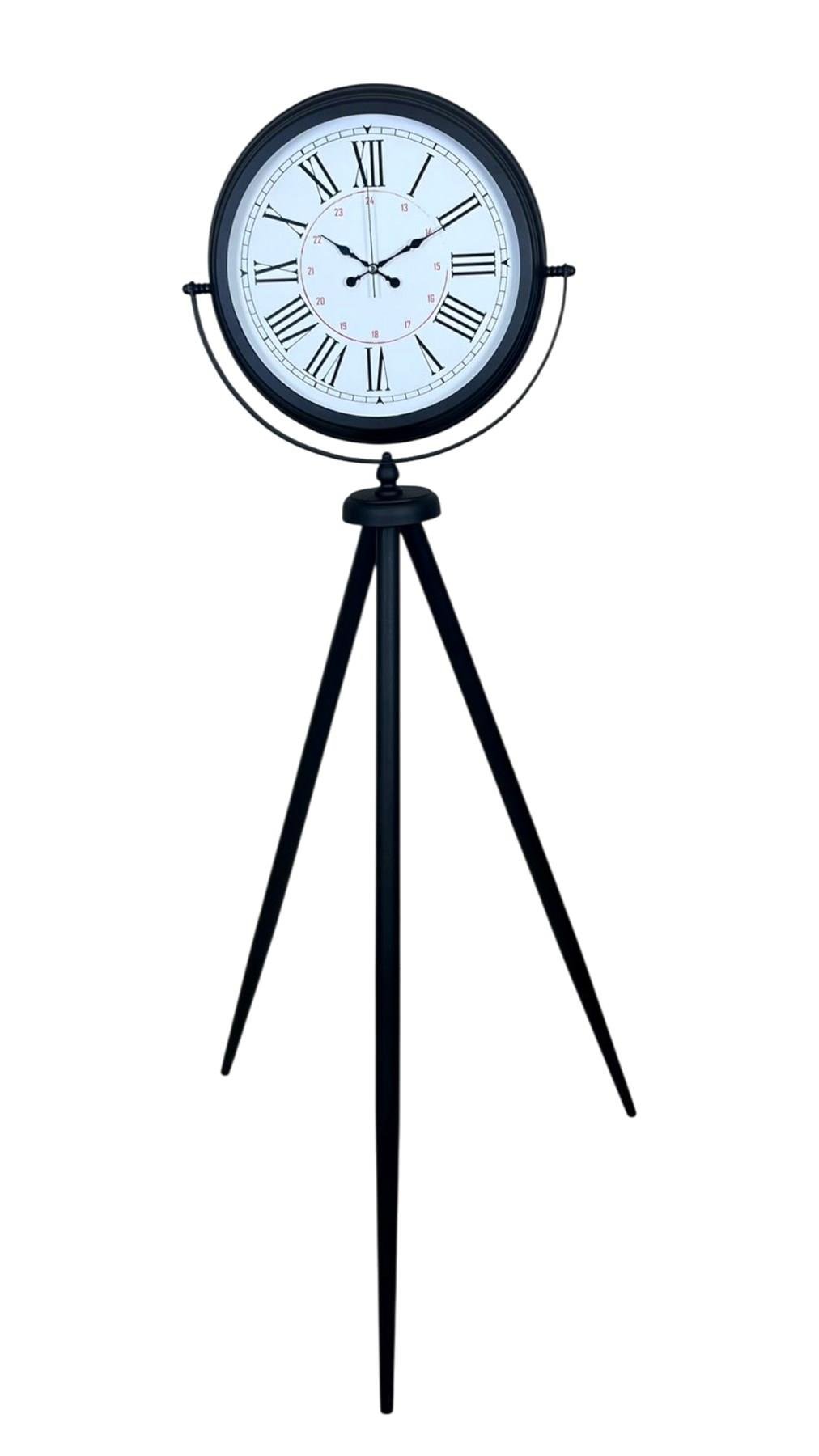 Zentime Siyah Roma Rakamlı Lüks Tasarım Tripod Ayaklı Saat
