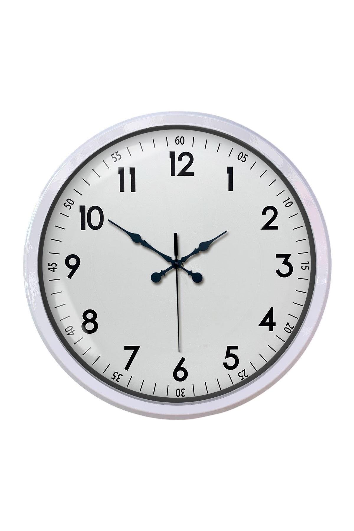 Zentime White Classic 52 Cm Metal Dekoratif Stil Duvar Saati