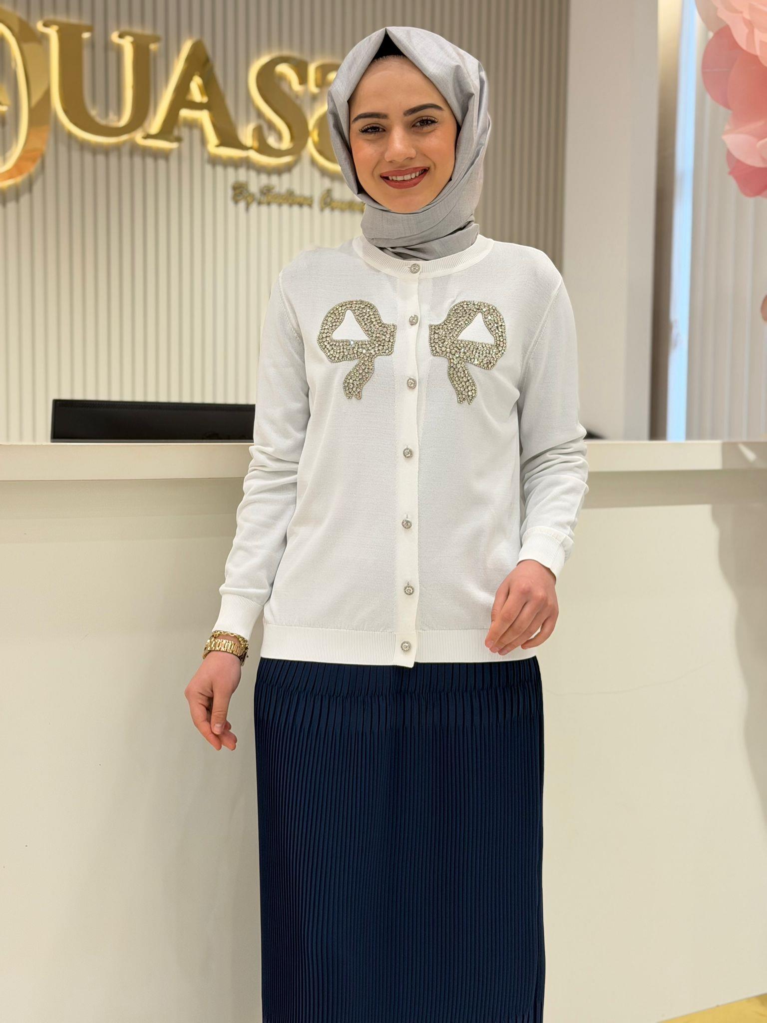 Ghisa 3143  Merserize Hırka  - EKRU