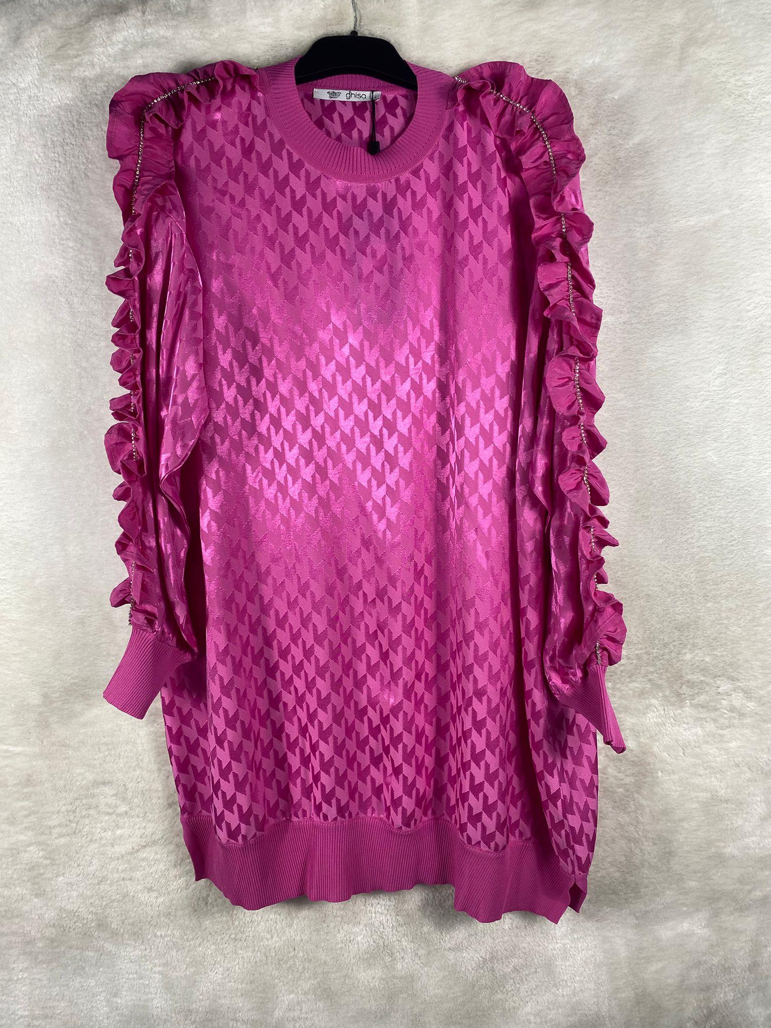 Ghisa Triko Detaylı Tunik 4609 - PEMBE