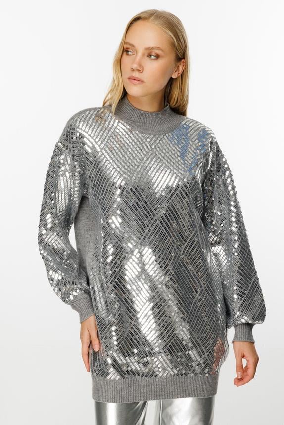 Ghisa Triko Tunik 1519 - GRİ