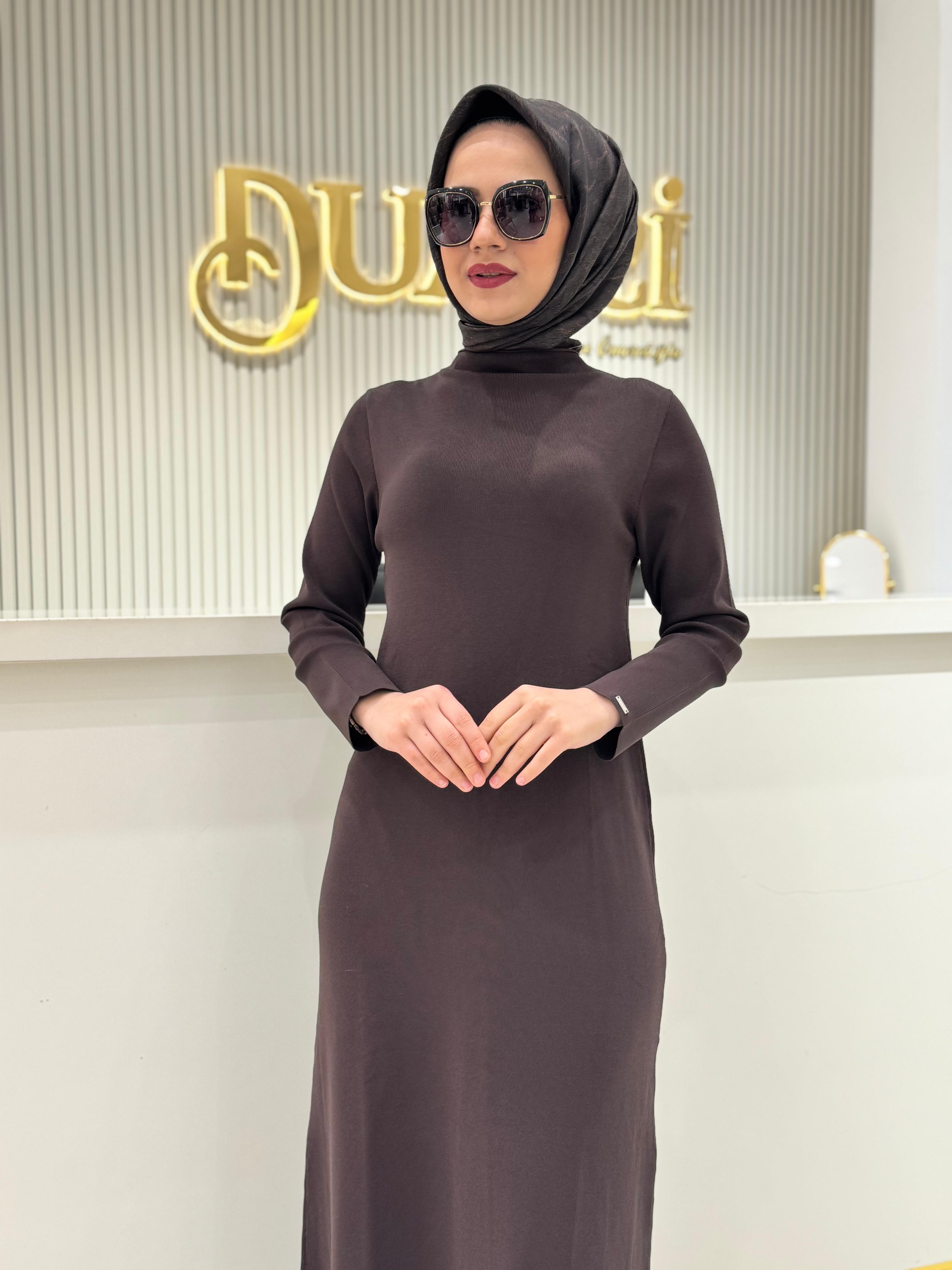İnvee 7055 Elbise  - KAHVE