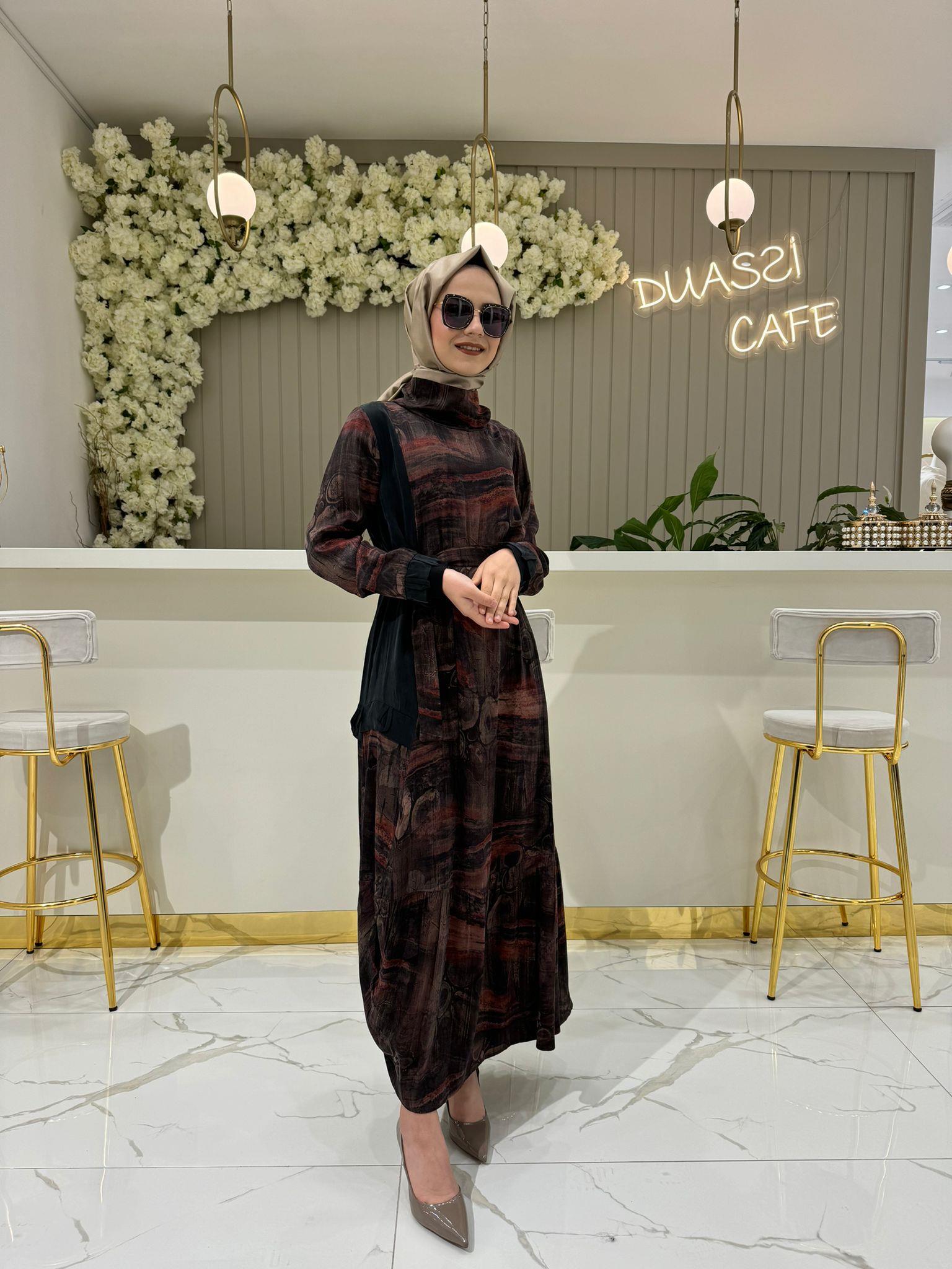 Misswhence Elbise 36828 - KAHVE