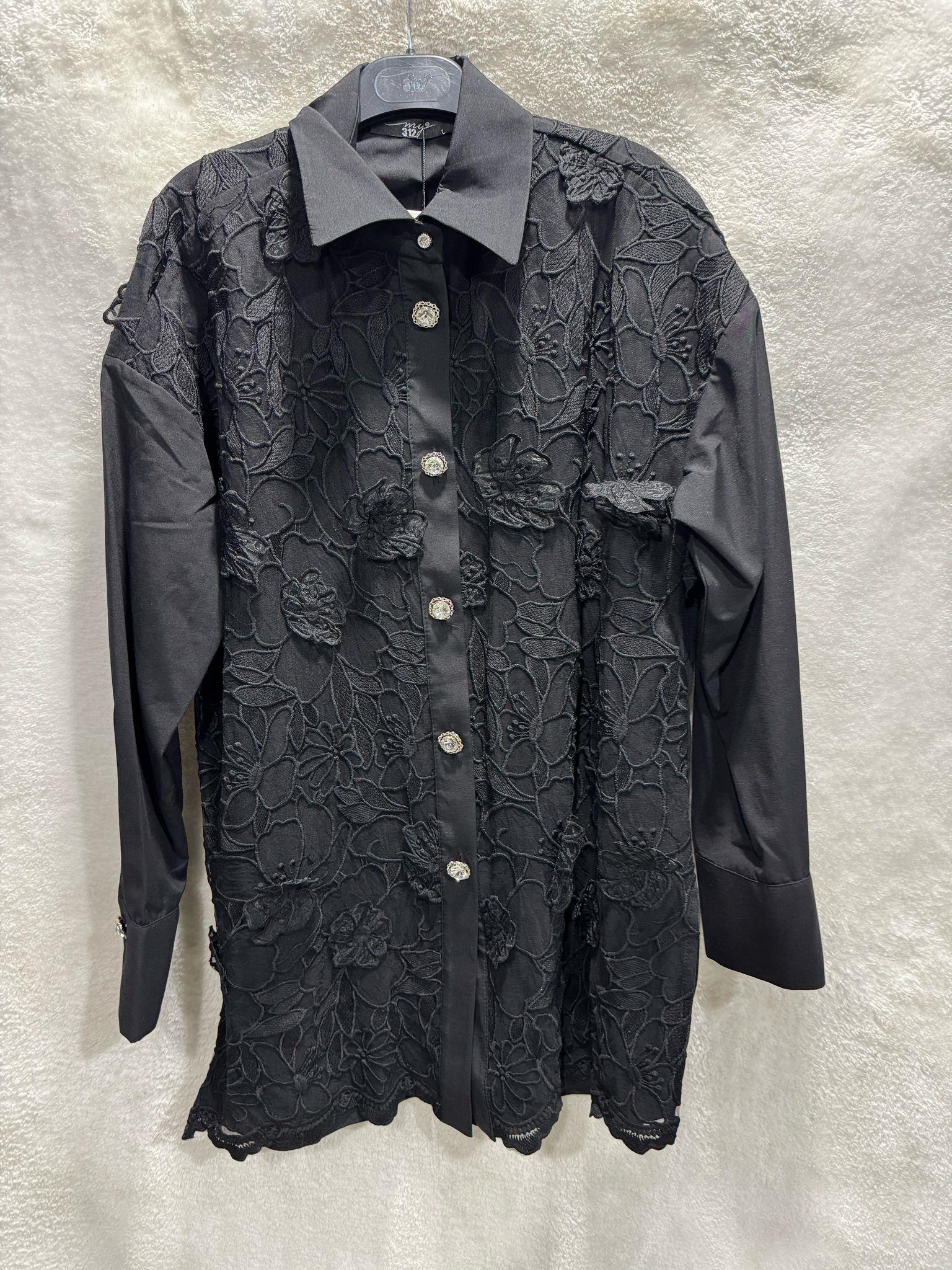 My312 Dantelli Tunik 8615 - SİYAH