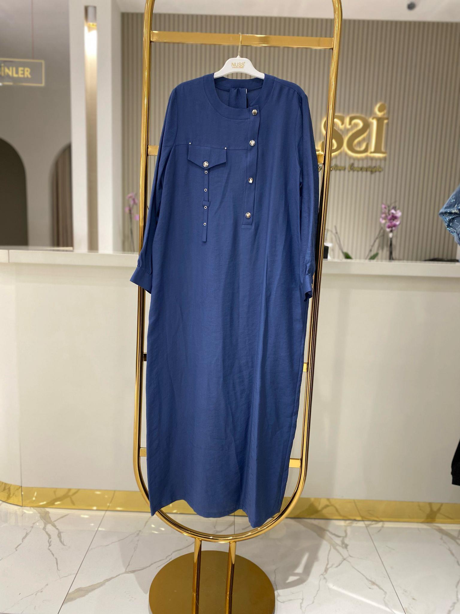 Nuss Tensel Elbise 2032-Y - indigo mavi